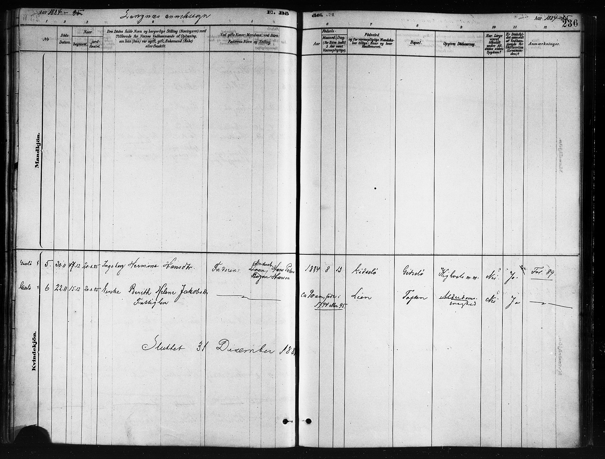 Ministerialprotokoller, klokkerbøker og fødselsregistre - Nordland, SAT/A-1459/893/L1335: Parish register (official) no. 893A08 /2, 1878-1884, p. 236