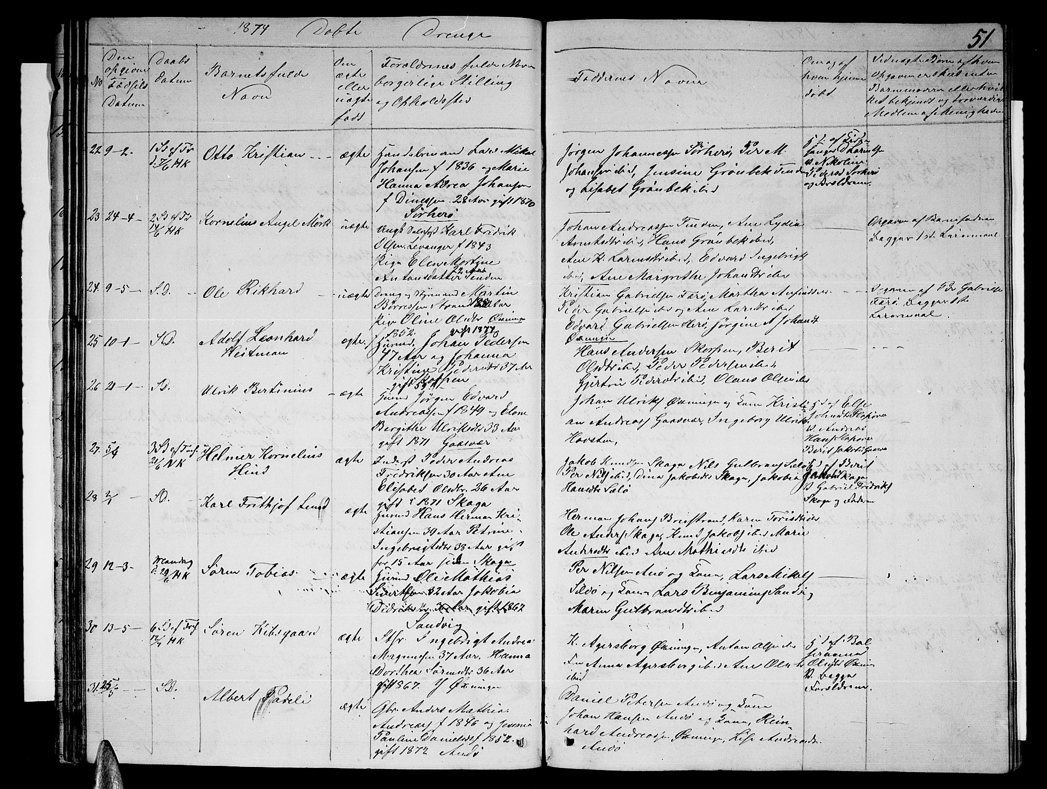 Ministerialprotokoller, klokkerbøker og fødselsregistre - Nordland, AV/SAT-A-1459/834/L0512: Parish register (copy) no. 834C03, 1862-1877, p. 51