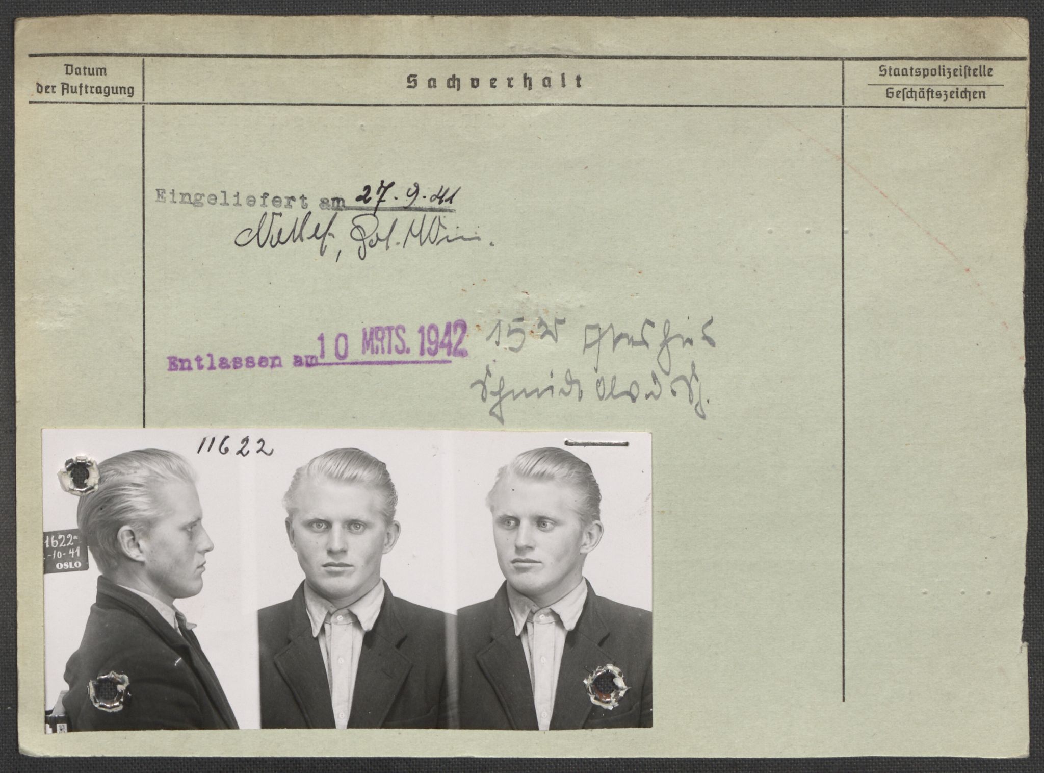 Befehlshaber der Sicherheitspolizei und des SD, AV/RA-RAFA-5969/E/Ea/Eaa/L0007: Register over norske fanger i Møllergata 19: Lundb-N, 1940-1945, p. 1051