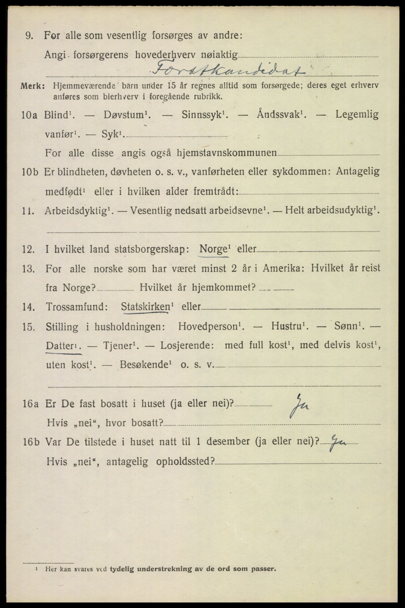 SAH, 1920 census for Elverum, 1920, p. 9707