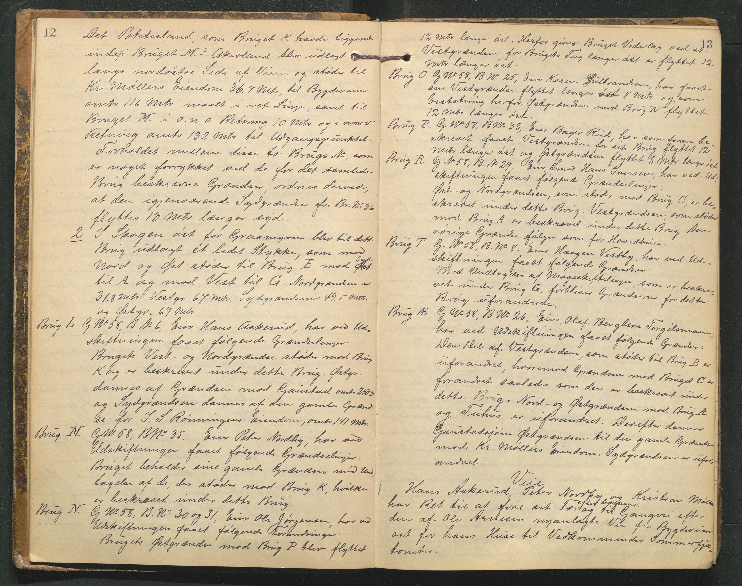 Hedmark og Østerdal jordskifterett, AV/SAH-JORDSKIFTEH-002/G/Ga/L0003/0001: Rettsbøker / Rettsbok - K, 1901-1913, p. 12-13