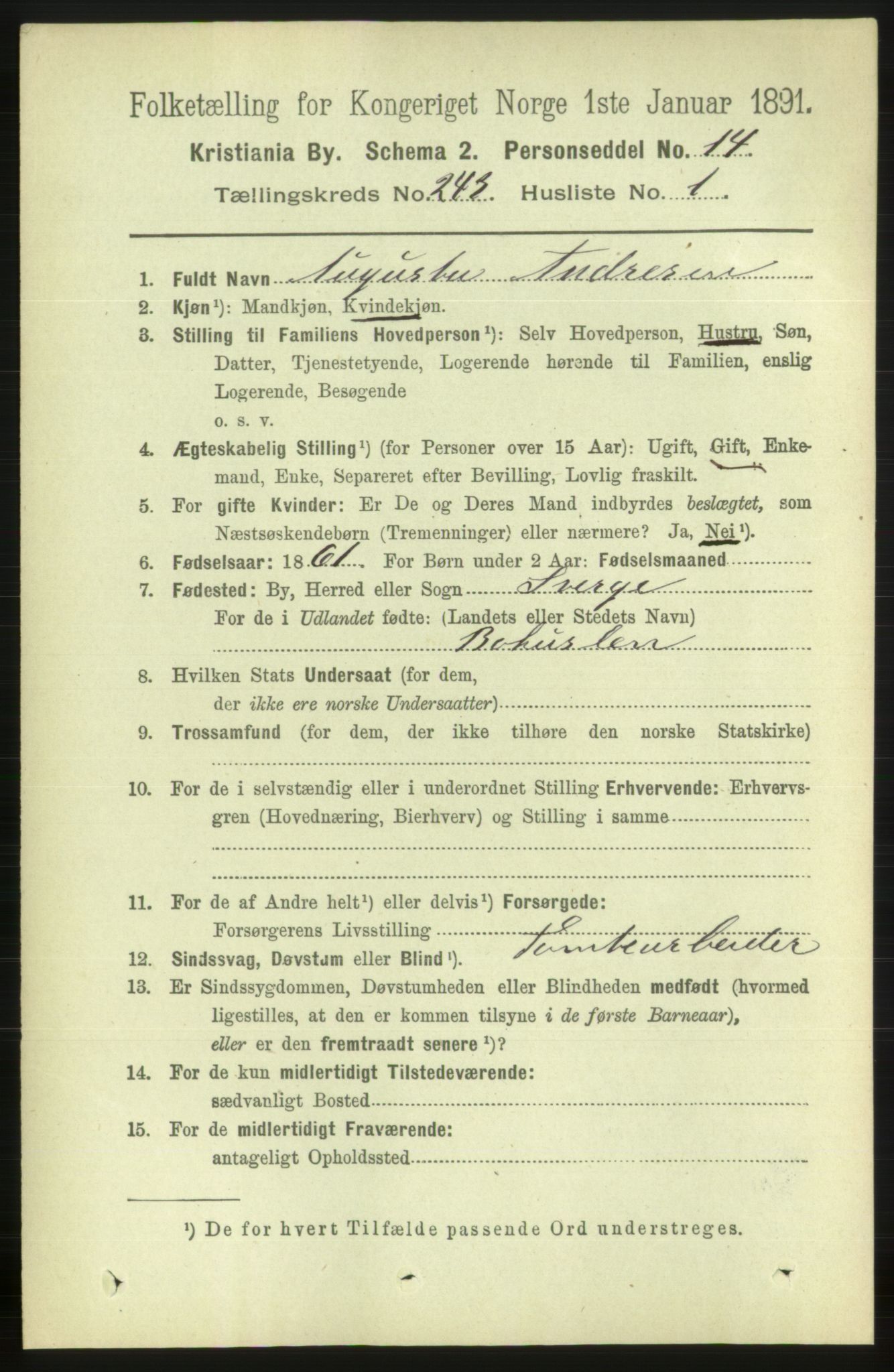 RA, 1891 census for 0301 Kristiania, 1891, p. 147819