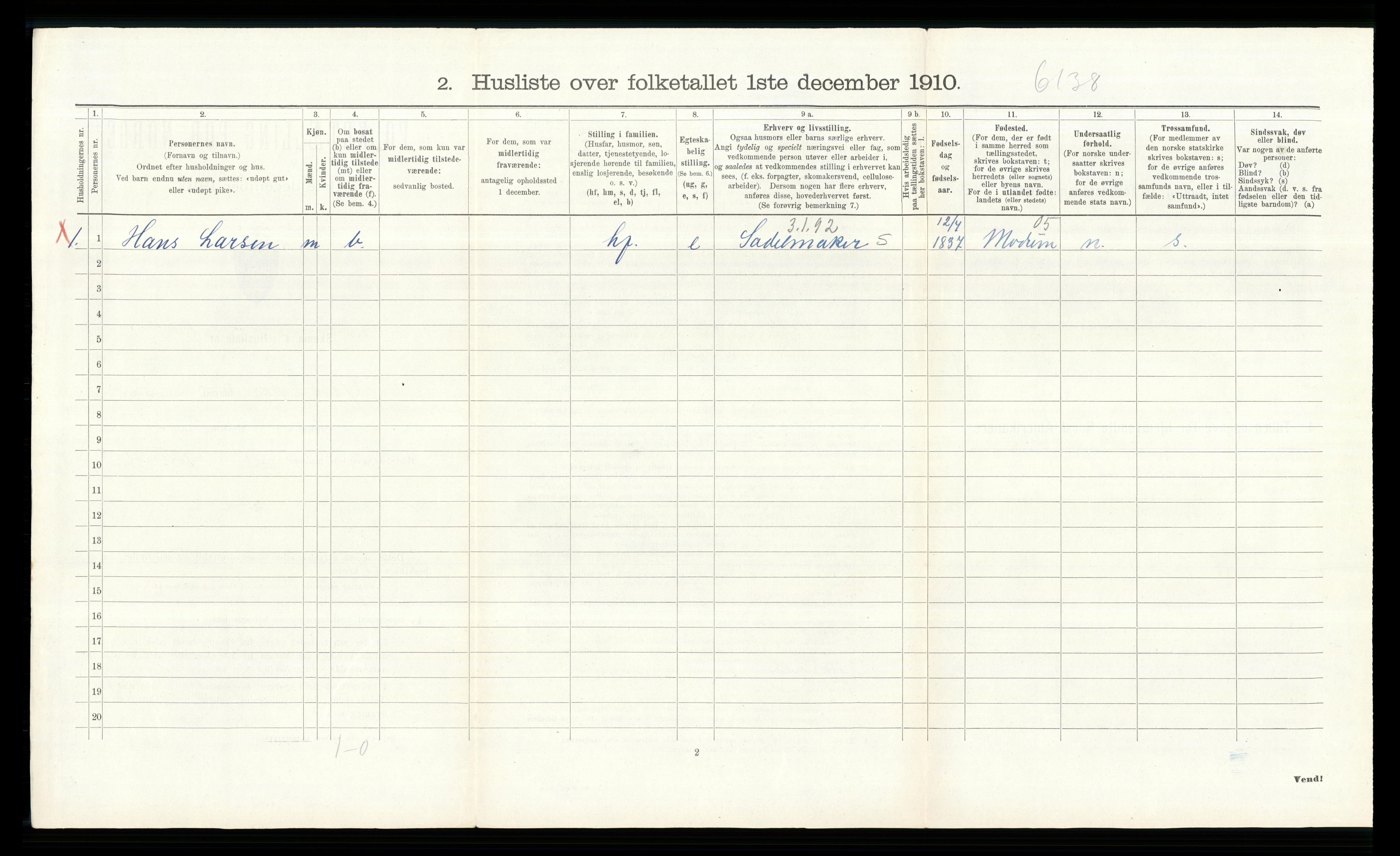 RA, 1910 census for Øvre Eiker, 1910, p. 2700