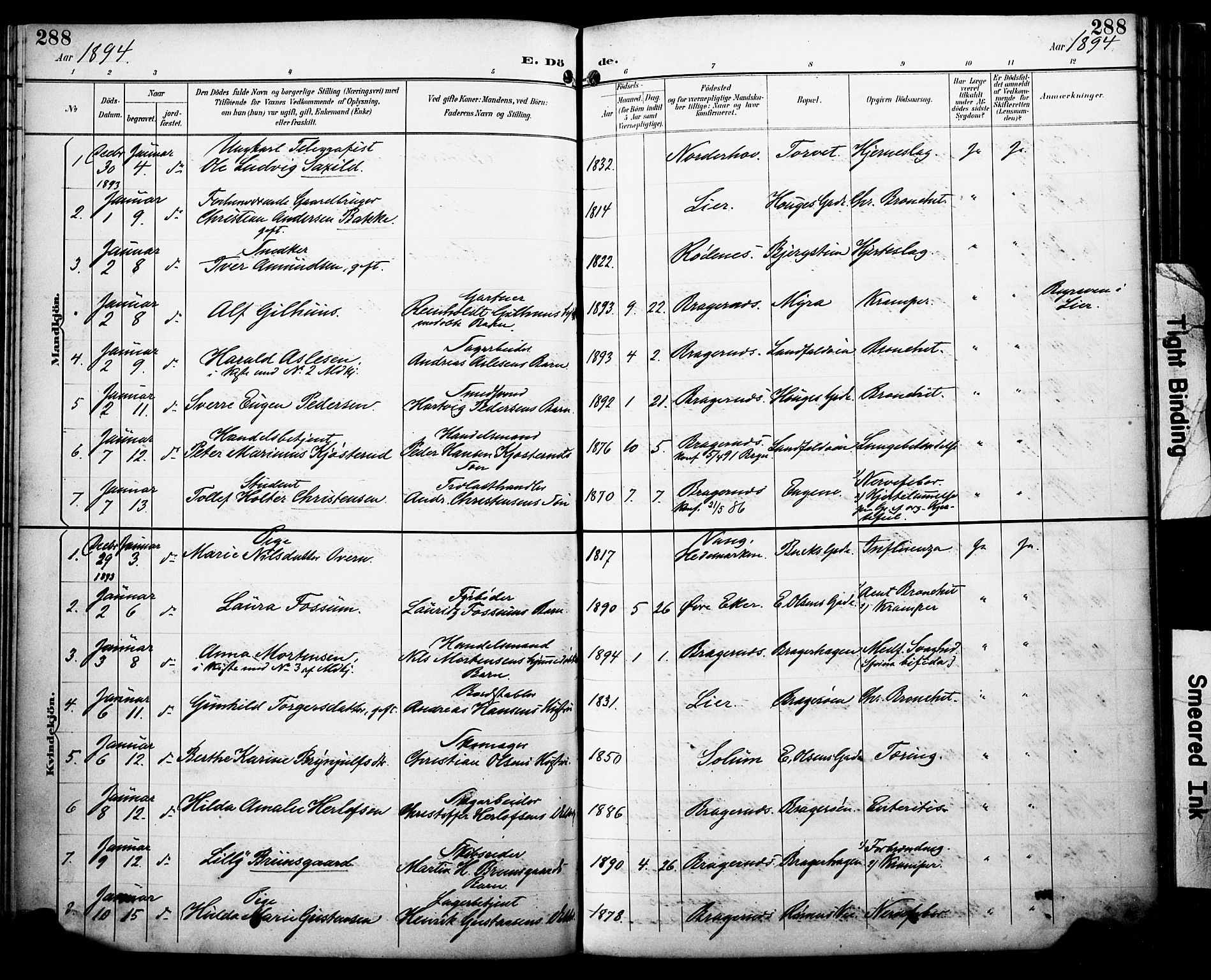 Bragernes kirkebøker, AV/SAKO-A-6/F/Fb/L0008: Parish register (official) no. II 8, 1894-1902, p. 288