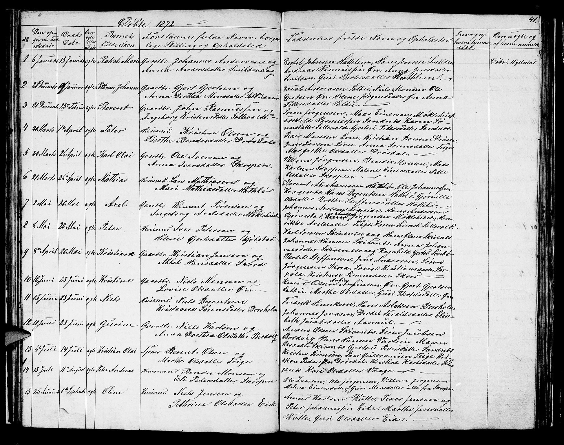 Hyllestad sokneprestembete, SAB/A-80401: Parish register (copy) no. C 1, 1853-1873, p. 41