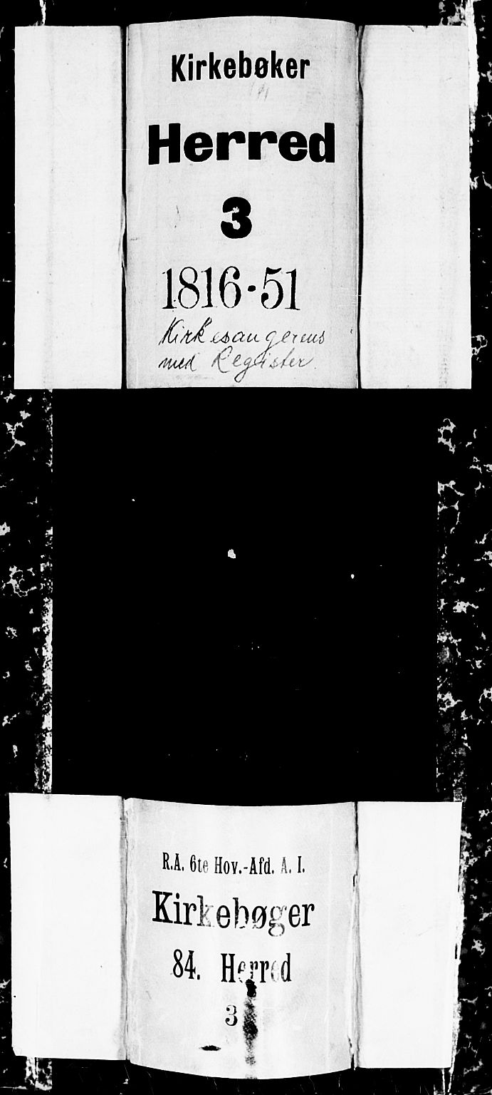 Herad sokneprestkontor, SAK/1111-0018/F/Fb/Fba/L0001: Parish register (copy) no. B 1, 1815-1852