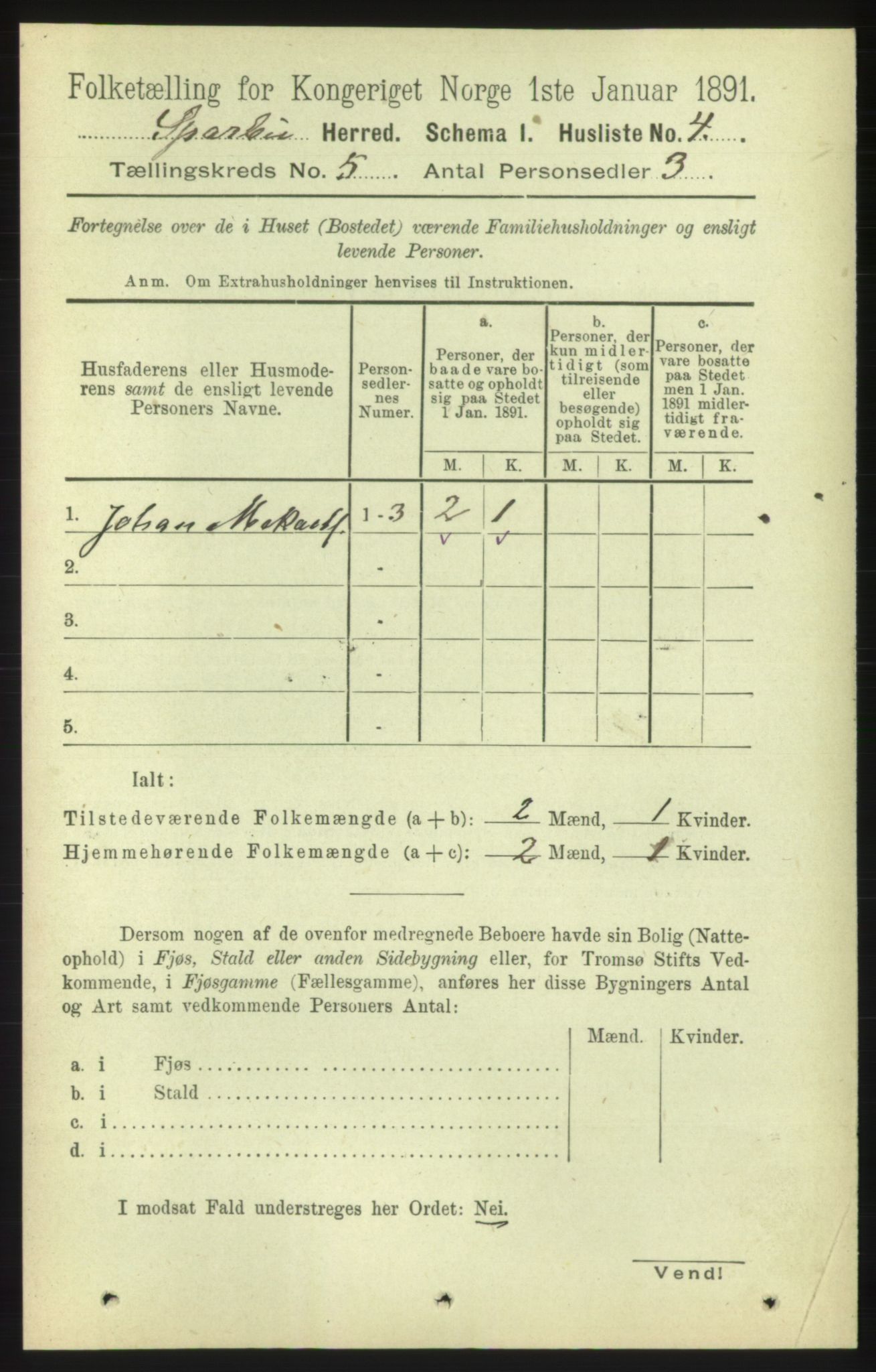 RA, 1891 census for 1731 Sparbu, 1891, p. 1584