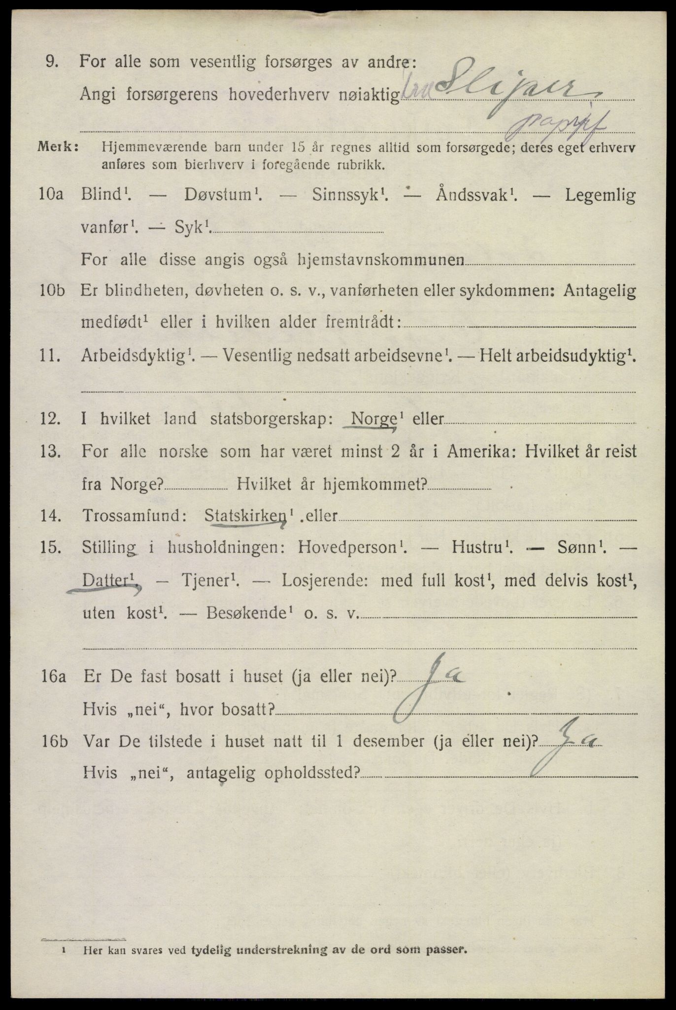 SAKO, 1920 census for Solum, 1920, p. 4197