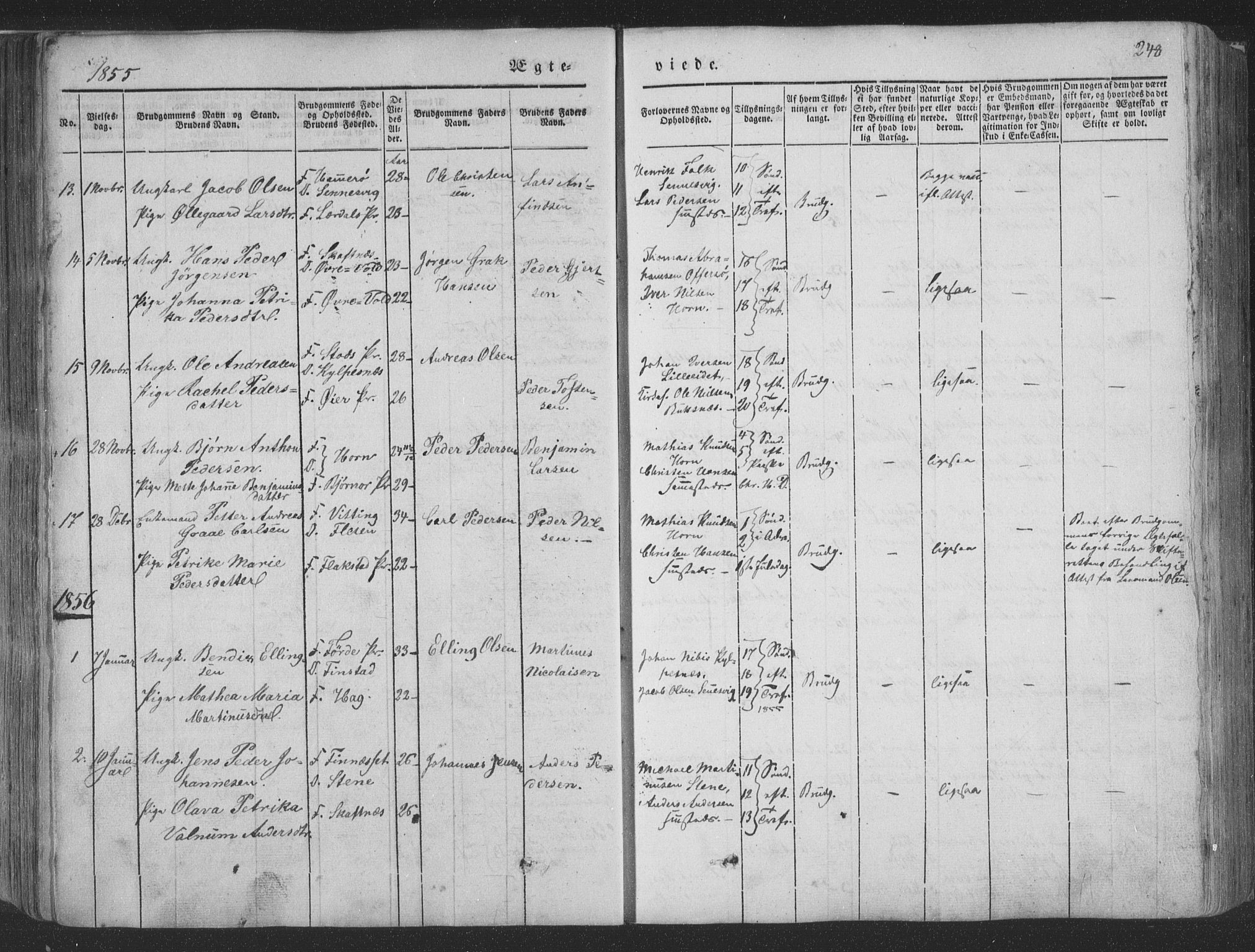 Ministerialprotokoller, klokkerbøker og fødselsregistre - Nordland, SAT/A-1459/881/L1165: Parish register (copy) no. 881C02, 1854-1876, p. 248