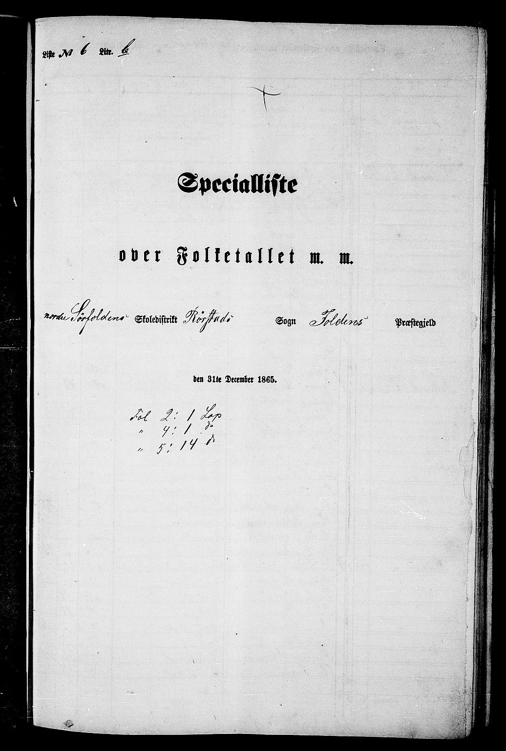 RA, 1865 census for Folda, 1865, p. 88