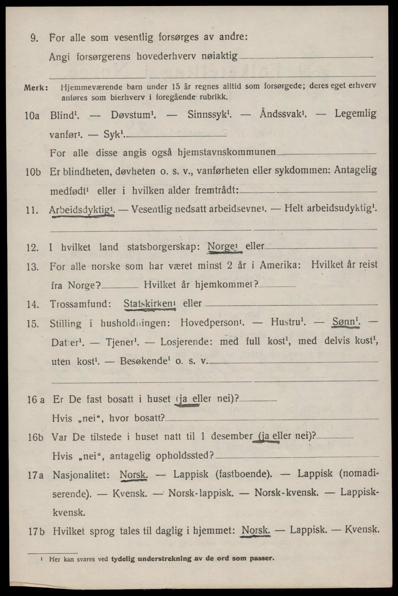 SAT, 1920 census for Buksnes, 1920, p. 5758