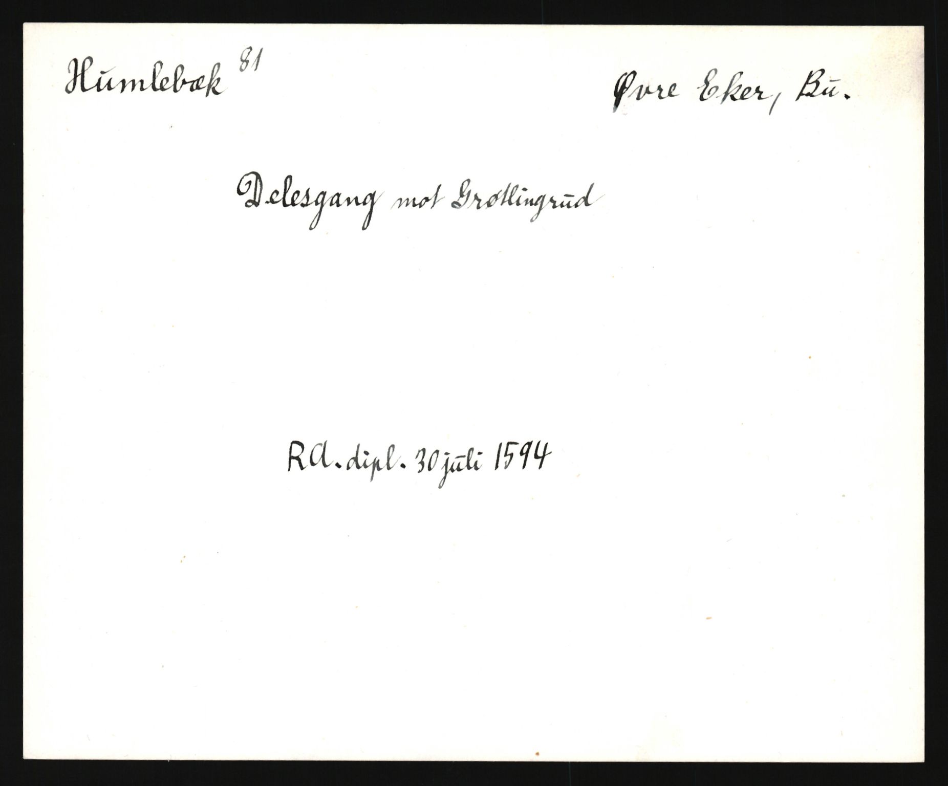 Riksarkivets diplomsamling, AV/RA-EA-5965/F35/F35e/L0015: Registreringssedler Buskerud 4, 1400-1700, p. 277