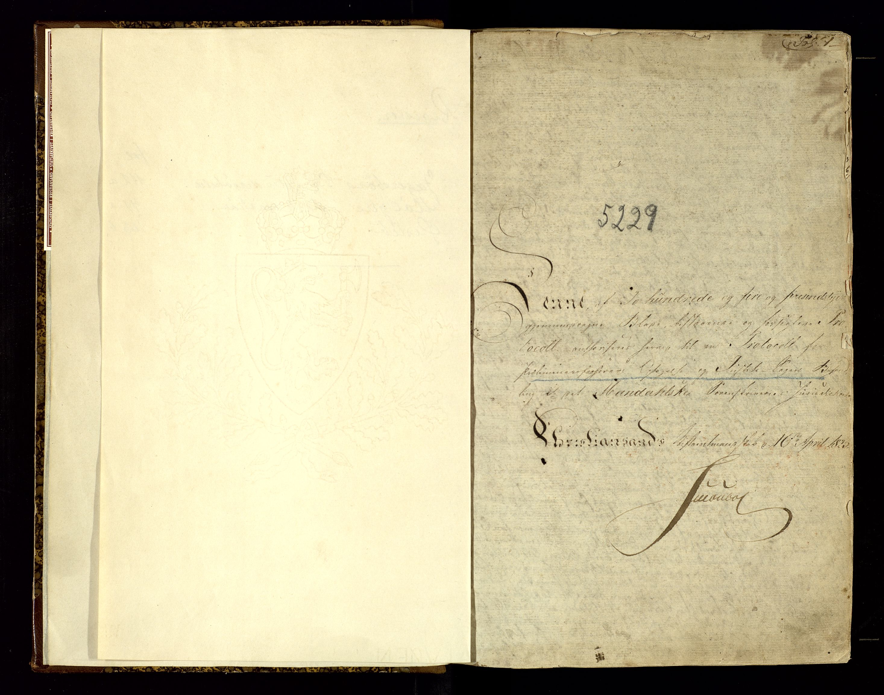 Mandal sorenskriveri, AV/SAK-1221-0005/001/F/Fb/L0008: Ekstrarettsprotokoll nr 7, 1825-1830, p. 1