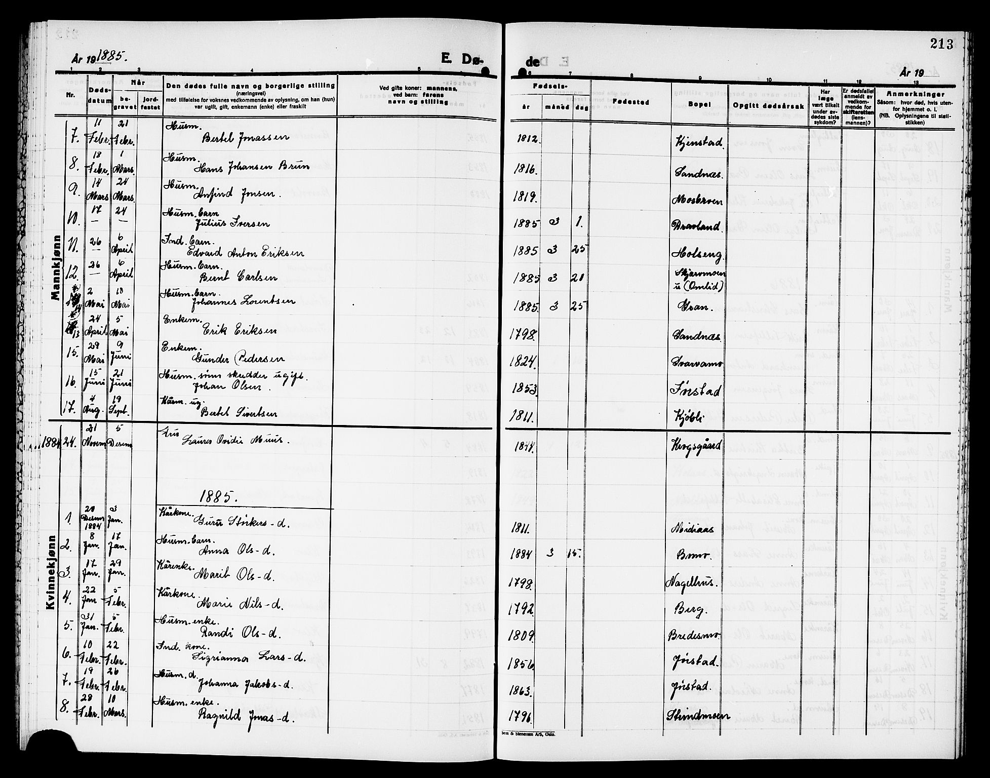 Ministerialprotokoller, klokkerbøker og fødselsregistre - Nord-Trøndelag, AV/SAT-A-1458/749/L0486: Parish register (official) no. 749D02, 1873-1887, p. 213