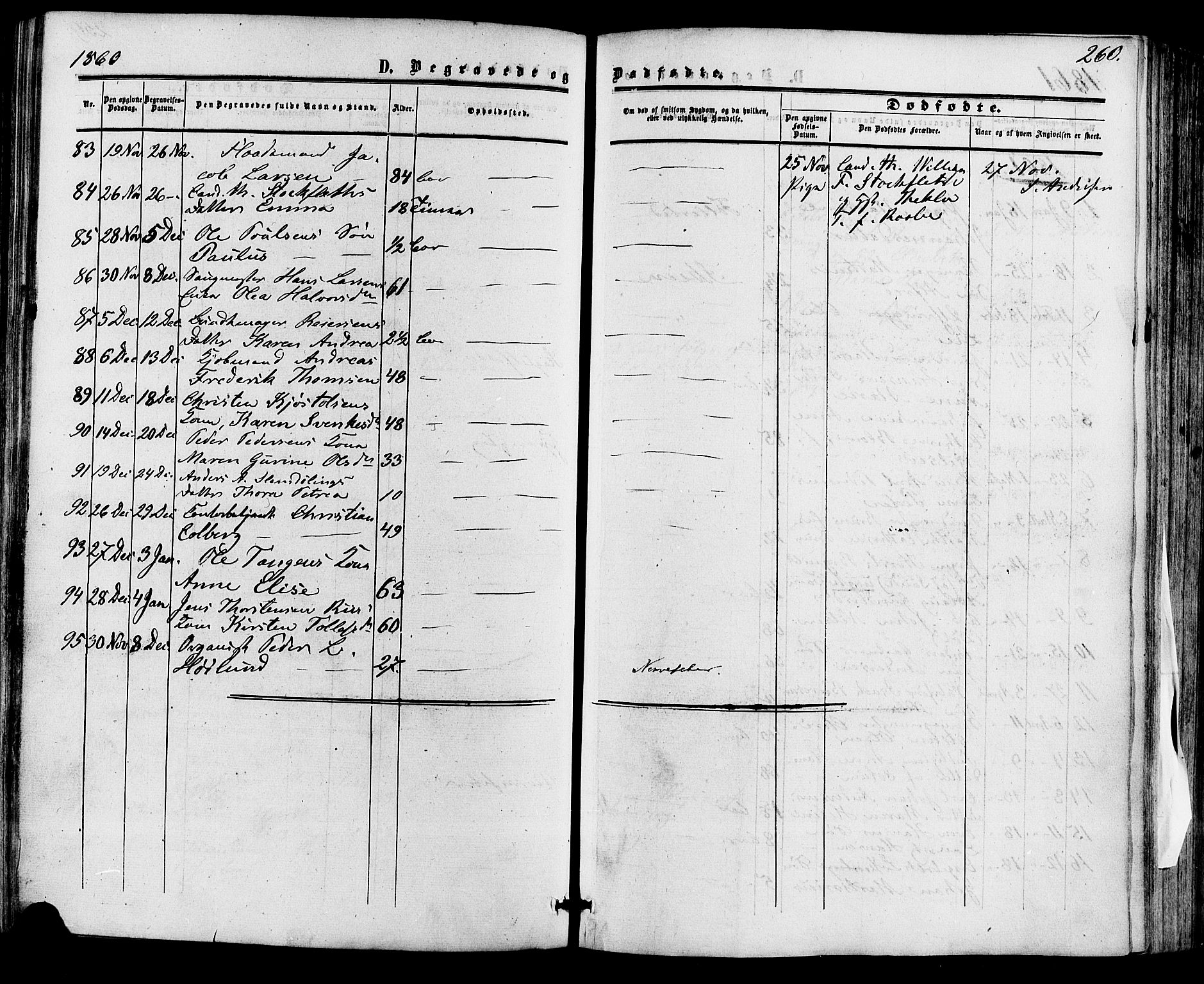 Skien kirkebøker, AV/SAKO-A-302/F/Fa/L0007: Parish register (official) no. 7, 1856-1865, p. 260