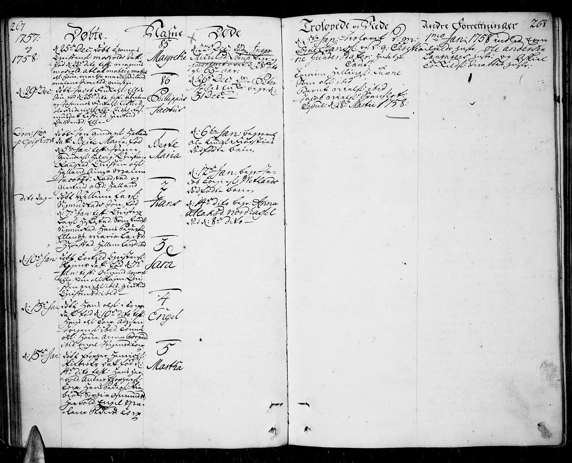 Lista sokneprestkontor, SAK/1111-0027/F/Fa/L0003: Parish register (official) no. A 3 /1, 1743-1767, p. 267-268