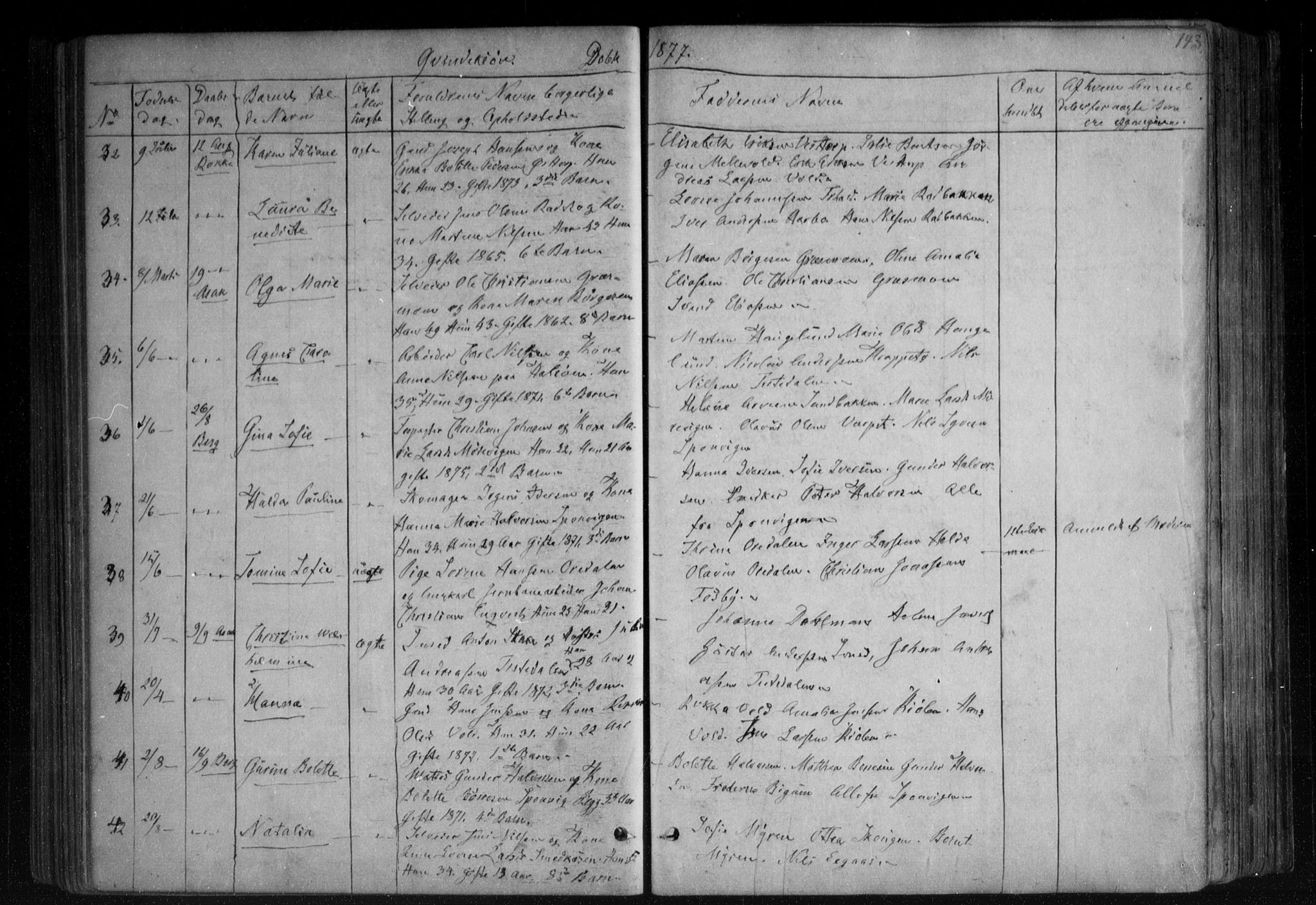 Berg prestekontor Kirkebøker, AV/SAO-A-10902/F/Fa/L0005: Parish register (official) no. I 5, 1861-1877, p. 143