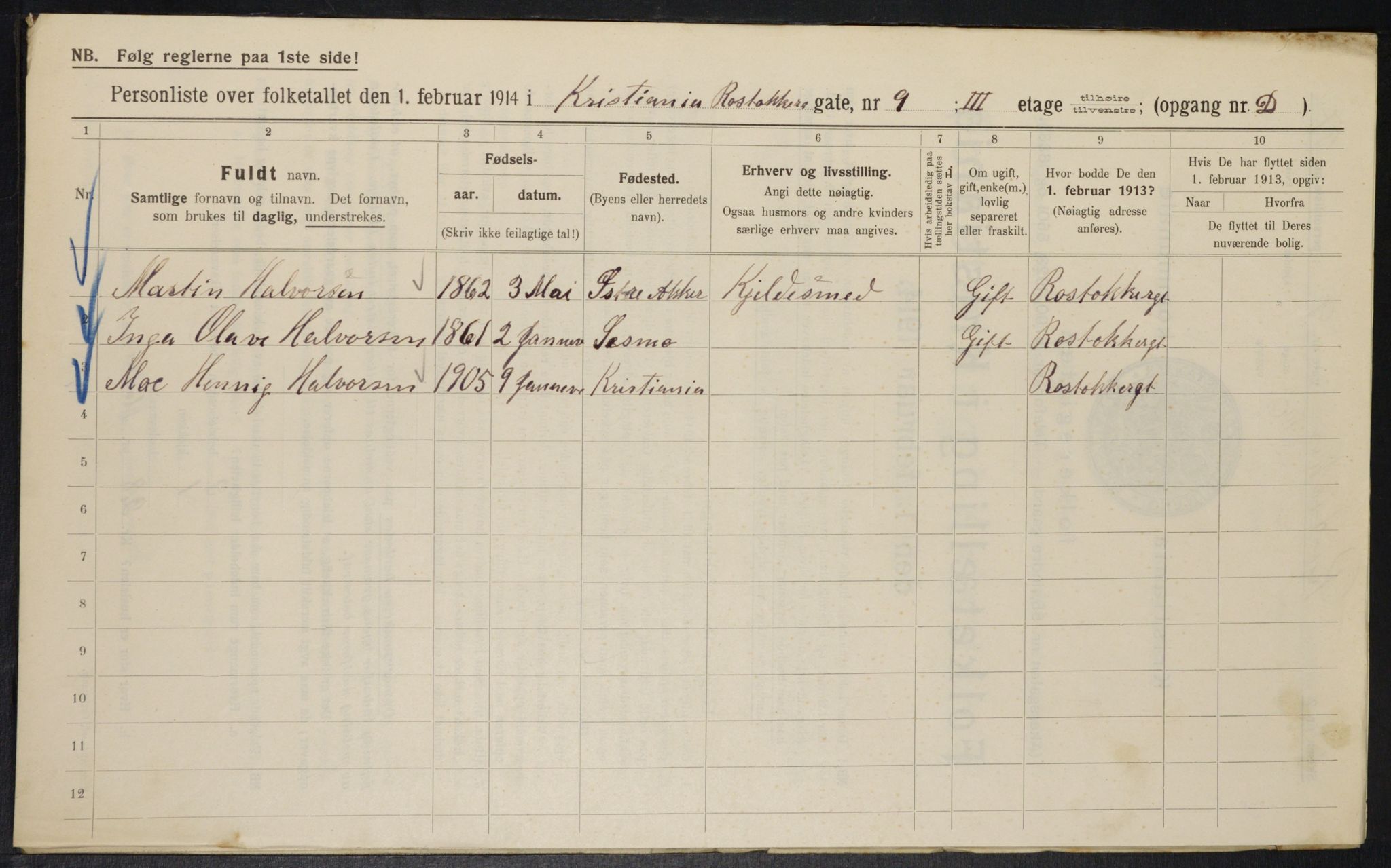 OBA, Municipal Census 1914 for Kristiania, 1914, p. 84479