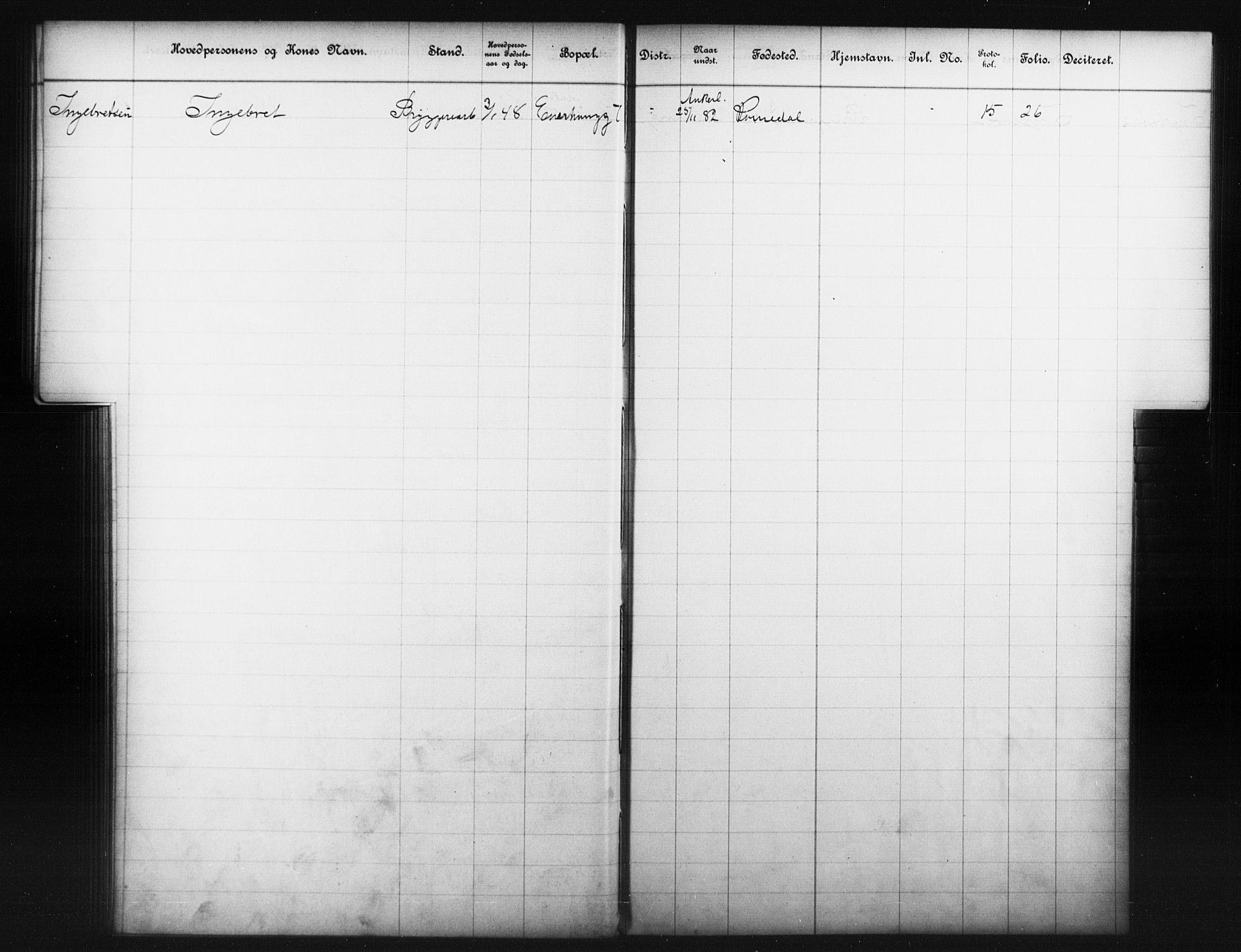 Fattigvesenet, OBA/A-20045/Fb/L0002: Hjemstavnsregister, 1882, p. 71