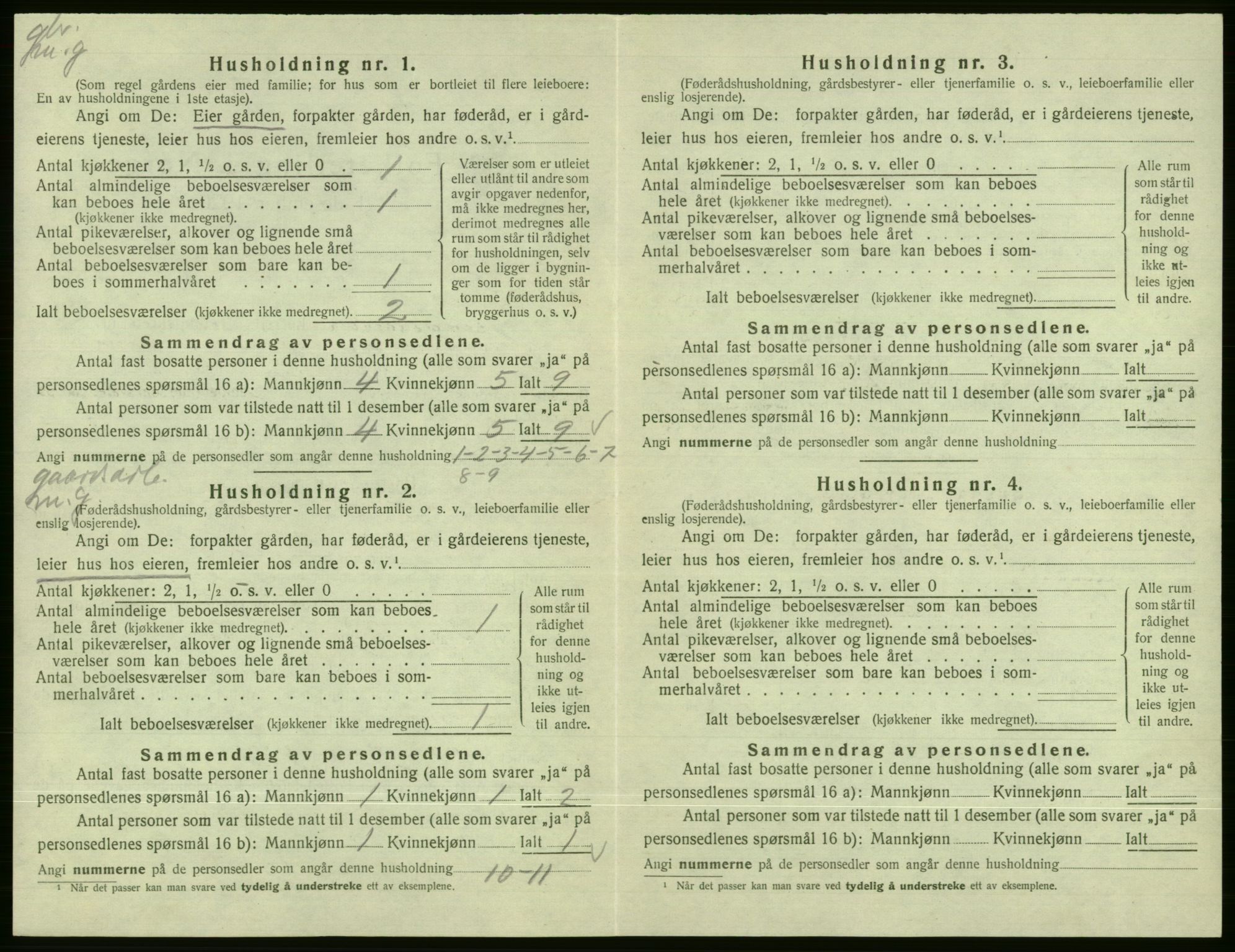 SAB, 1920 census for Vossestrand, 1920, p. 701