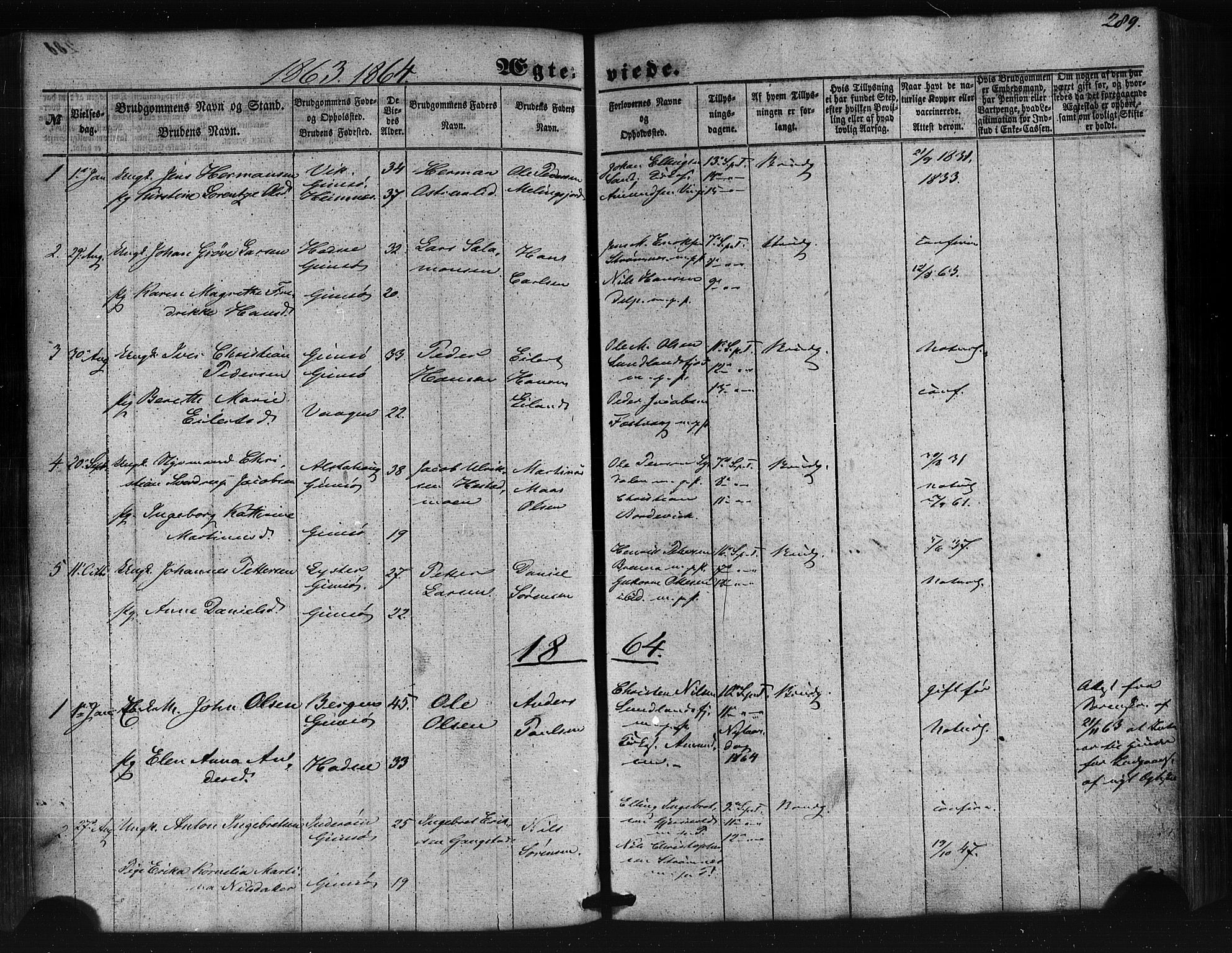 Ministerialprotokoller, klokkerbøker og fødselsregistre - Nordland, SAT/A-1459/876/L1095: Parish register (official) no. 876A01, 1863-1885, p. 289