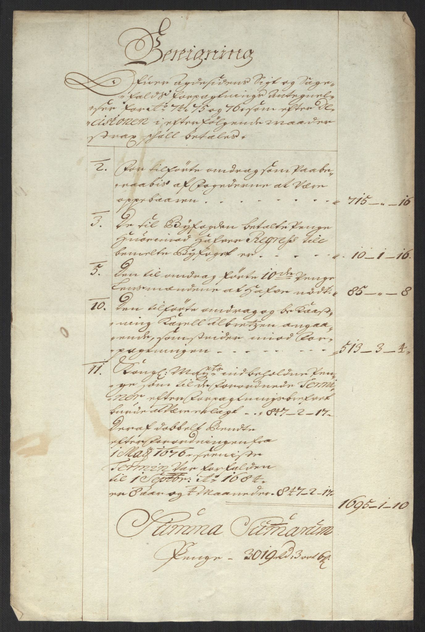 Rentekammeret inntil 1814, Reviderte regnskaper, Byregnskaper, AV/RA-EA-4066/R/Rm/L0284: [M17] Sikt og sakefall, 1658-1680, p. 182