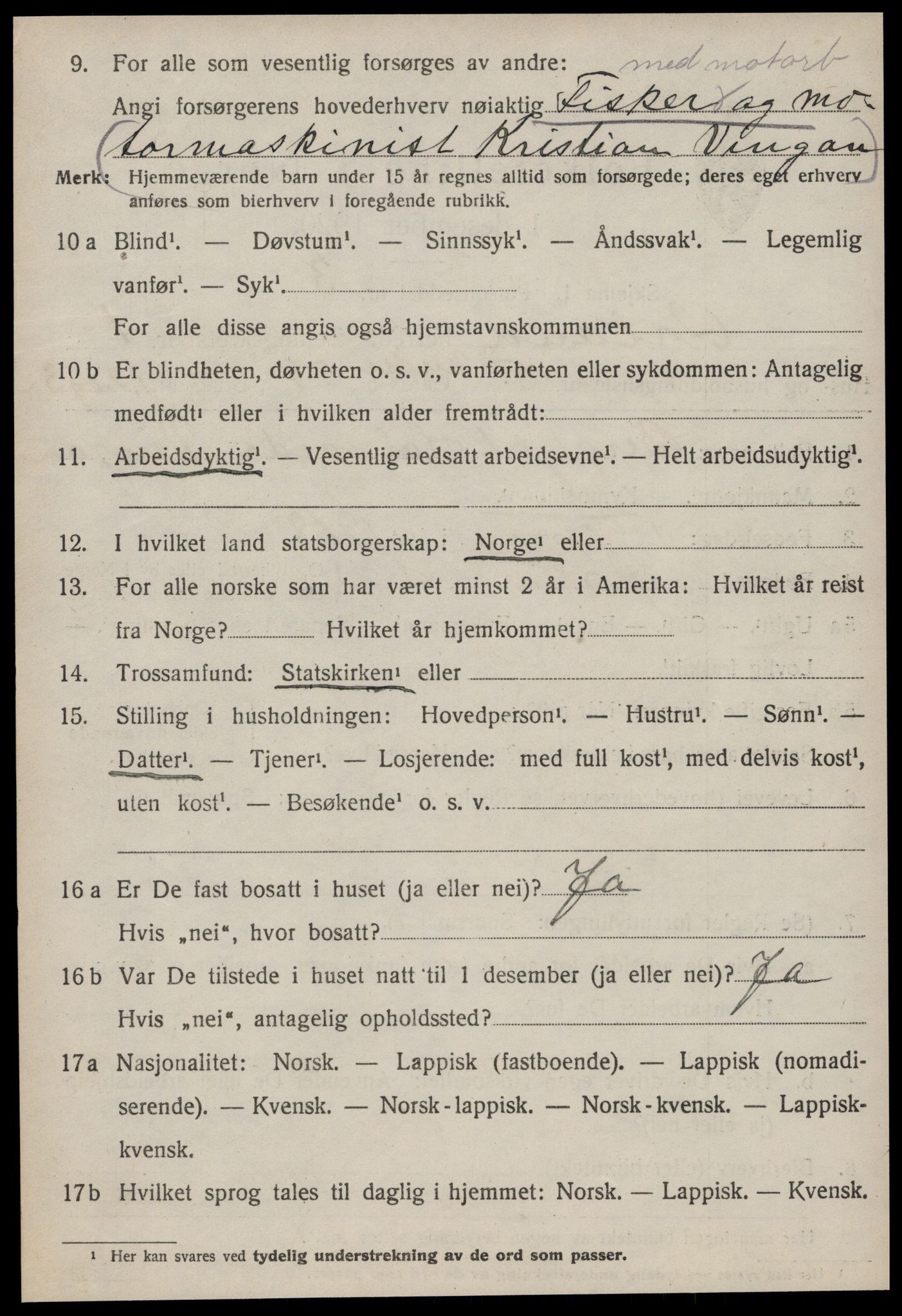 SAT, 1920 census for Ørland, 1920, p. 1408