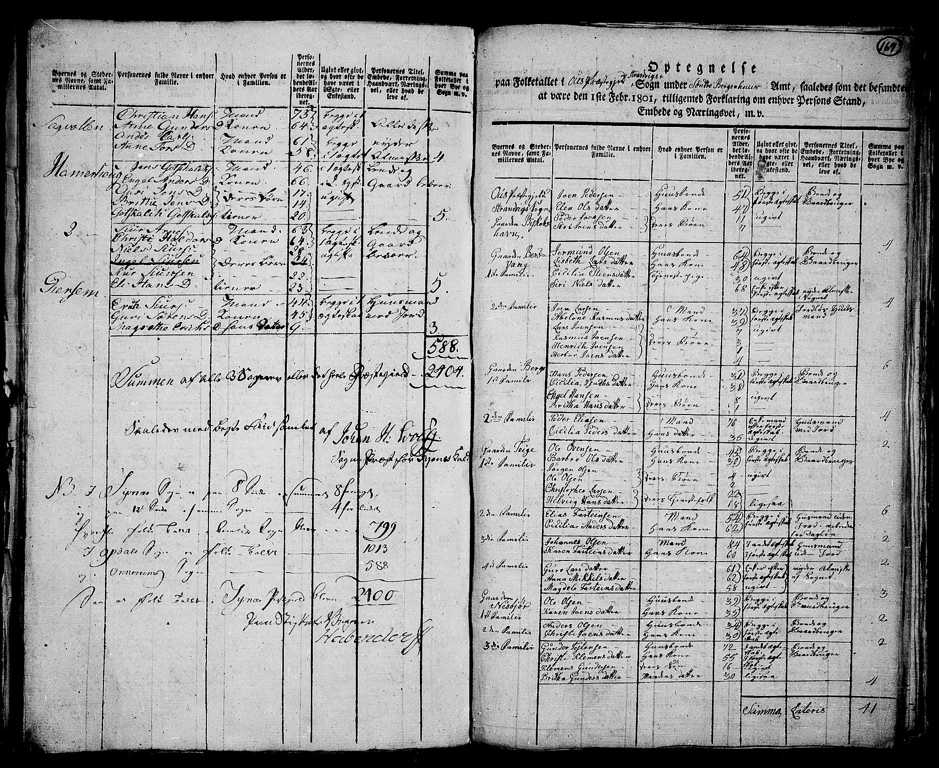 RA, 1801 census for 1243P Os, 1801, p. 168b-169a