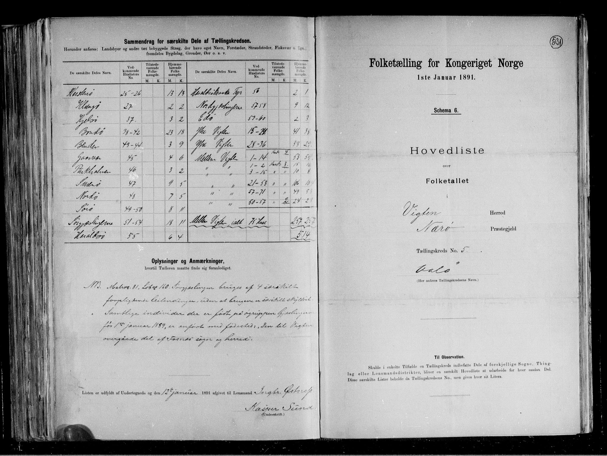 RA, 1891 census for 1750 Vikna, 1891, p. 16