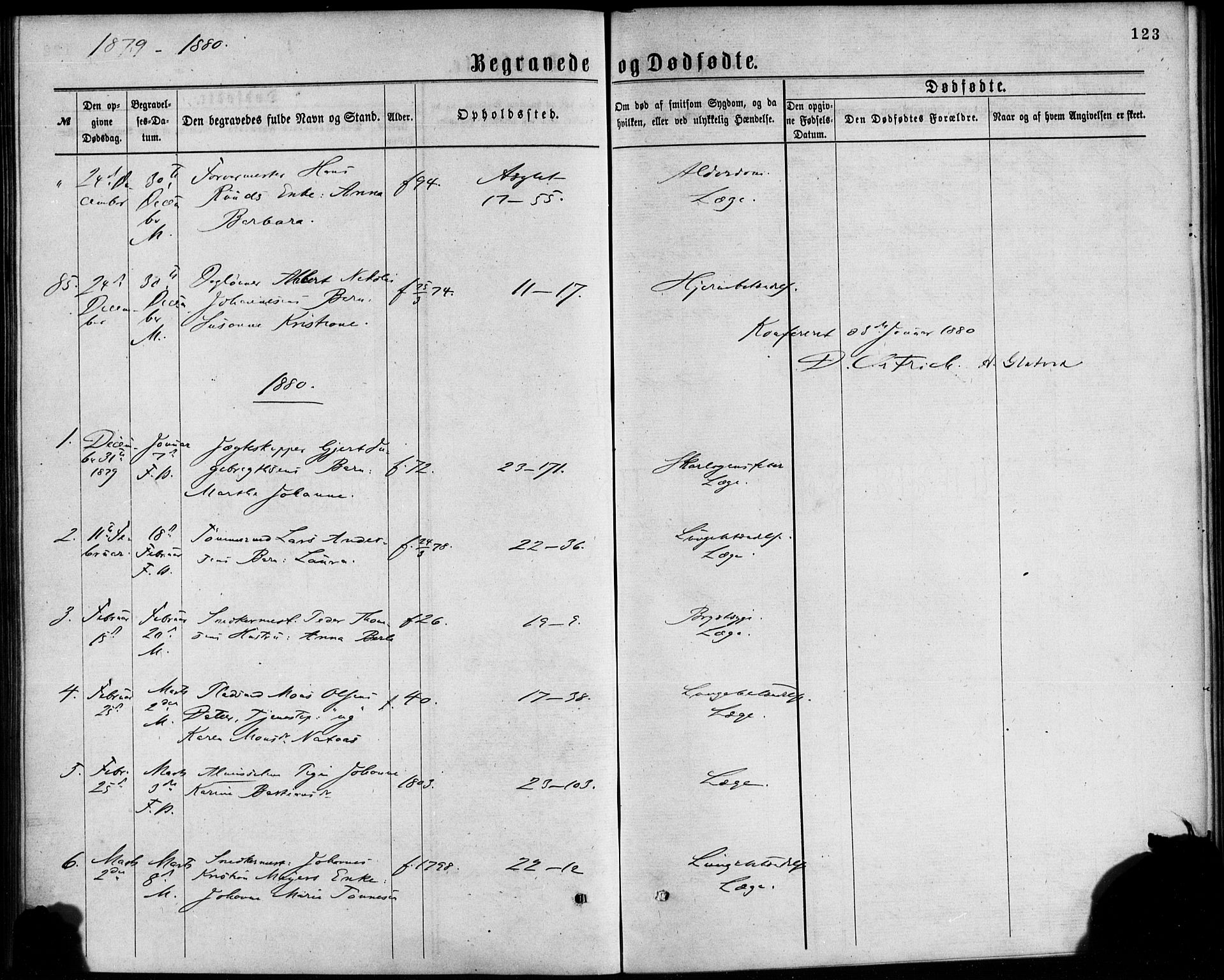 Korskirken sokneprestembete, AV/SAB-A-76101/H/Haa/L0046: Parish register (official) no. E 4, 1875-1883, p. 123