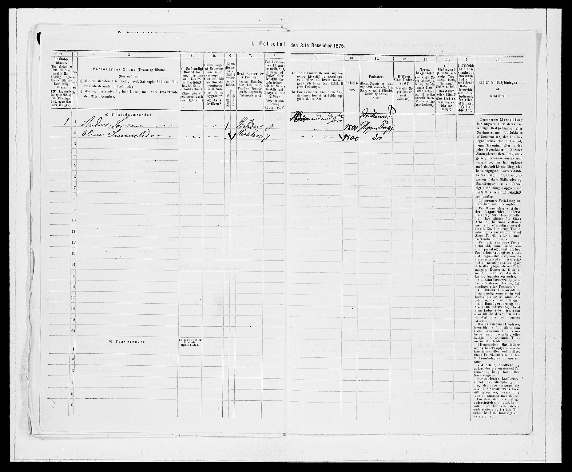 SAB, 1875 Census for 1445P Gloppen, 1875, p. 1076