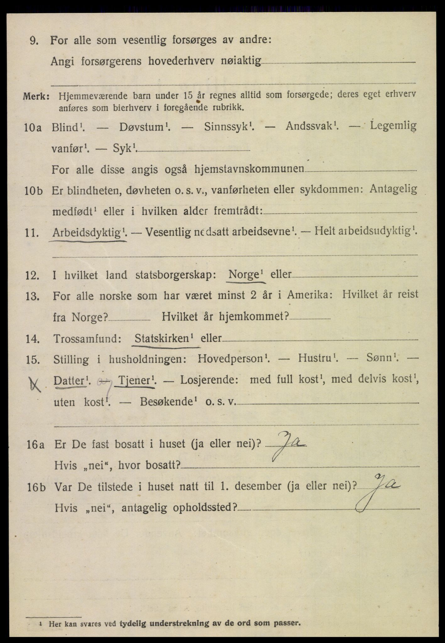 SAT, 1920 census for Veøy, 1920, p. 2526