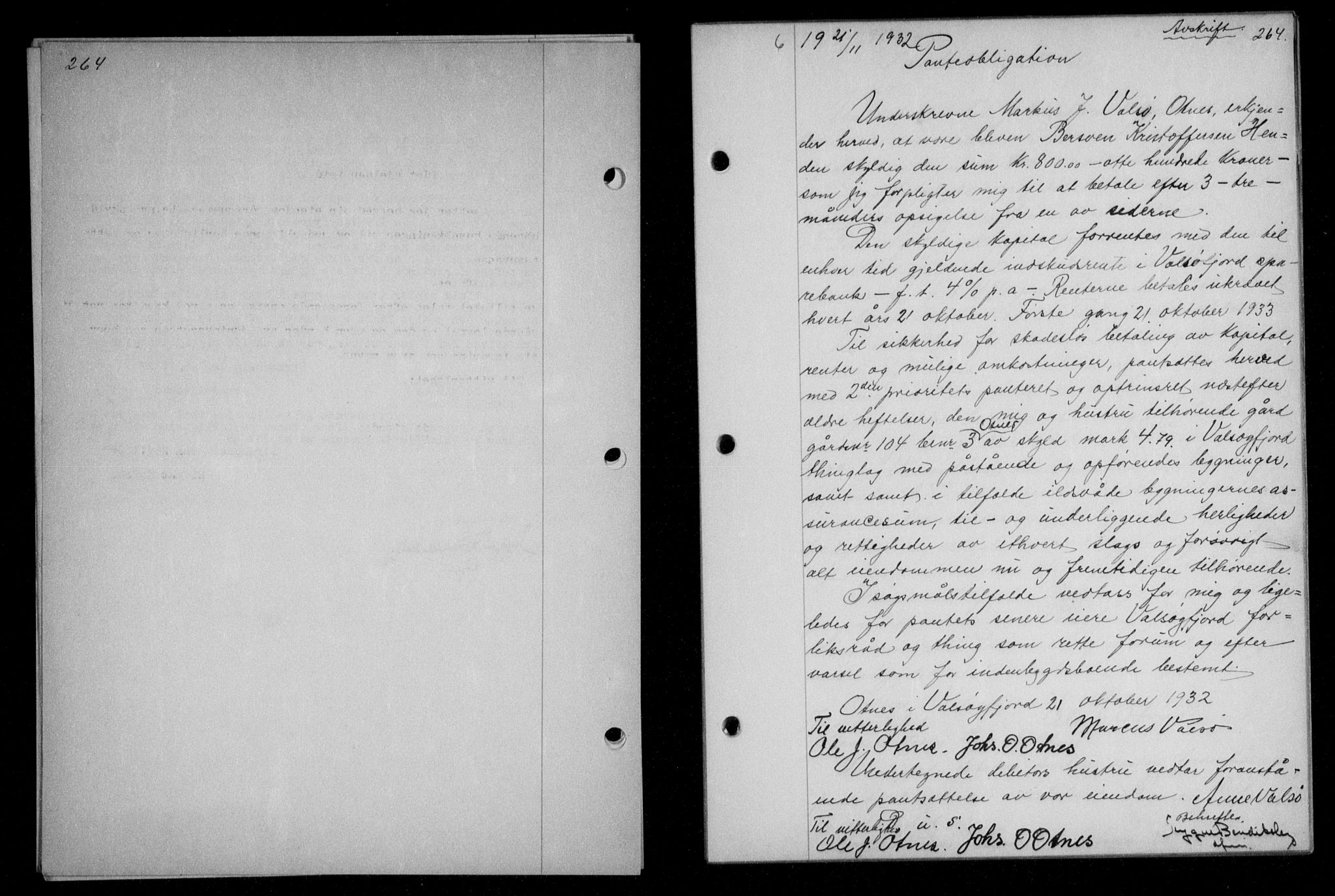 Nordmøre sorenskriveri, AV/SAT-A-4132/1/2/2Ca/L0076: Mortgage book no. 66, 1932-1933, Deed date: 21.11.1932