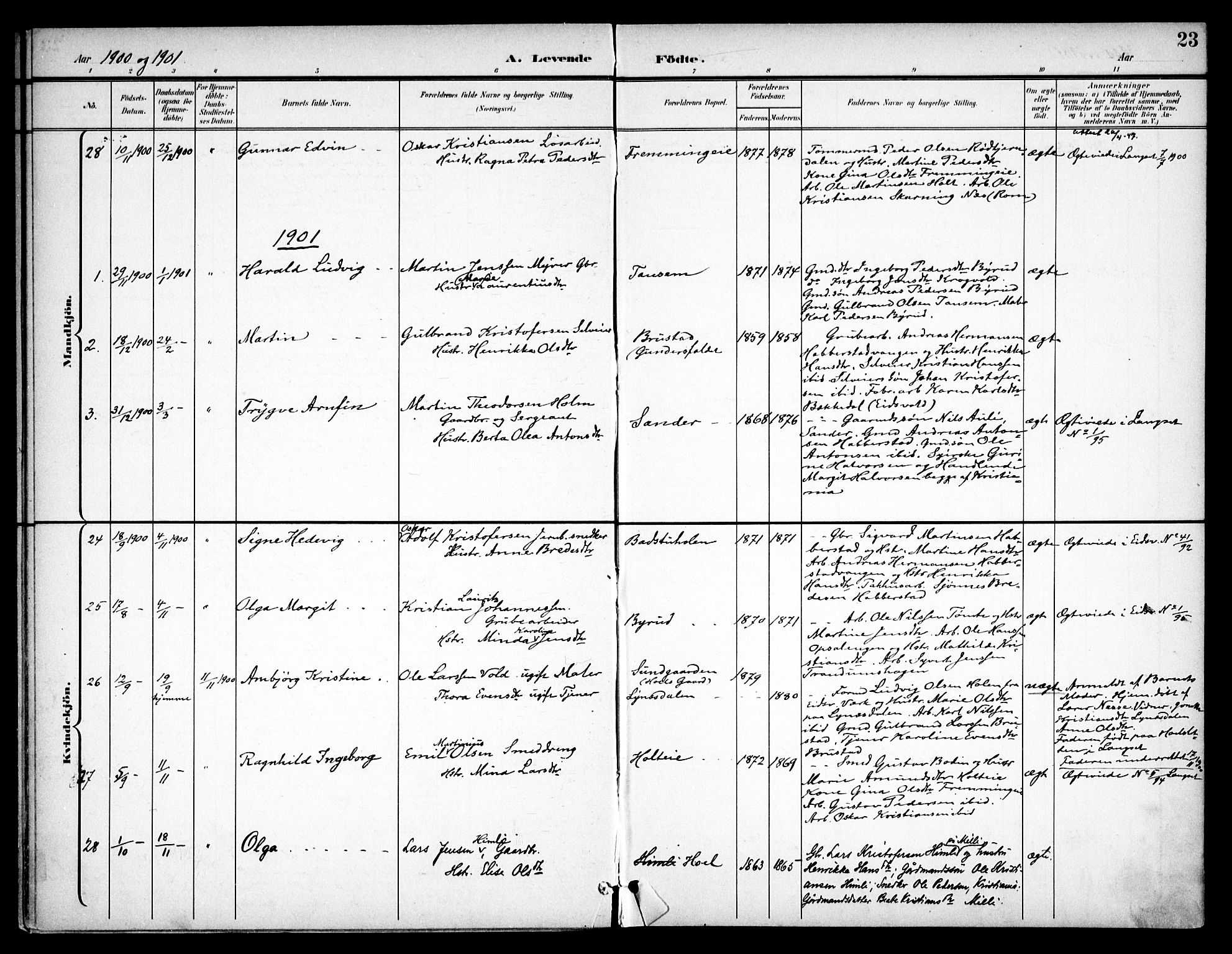 Eidsvoll prestekontor Kirkebøker, SAO/A-10888/F/Fb/L0002: Parish register (official) no. II 2, 1897-1907, p. 23
