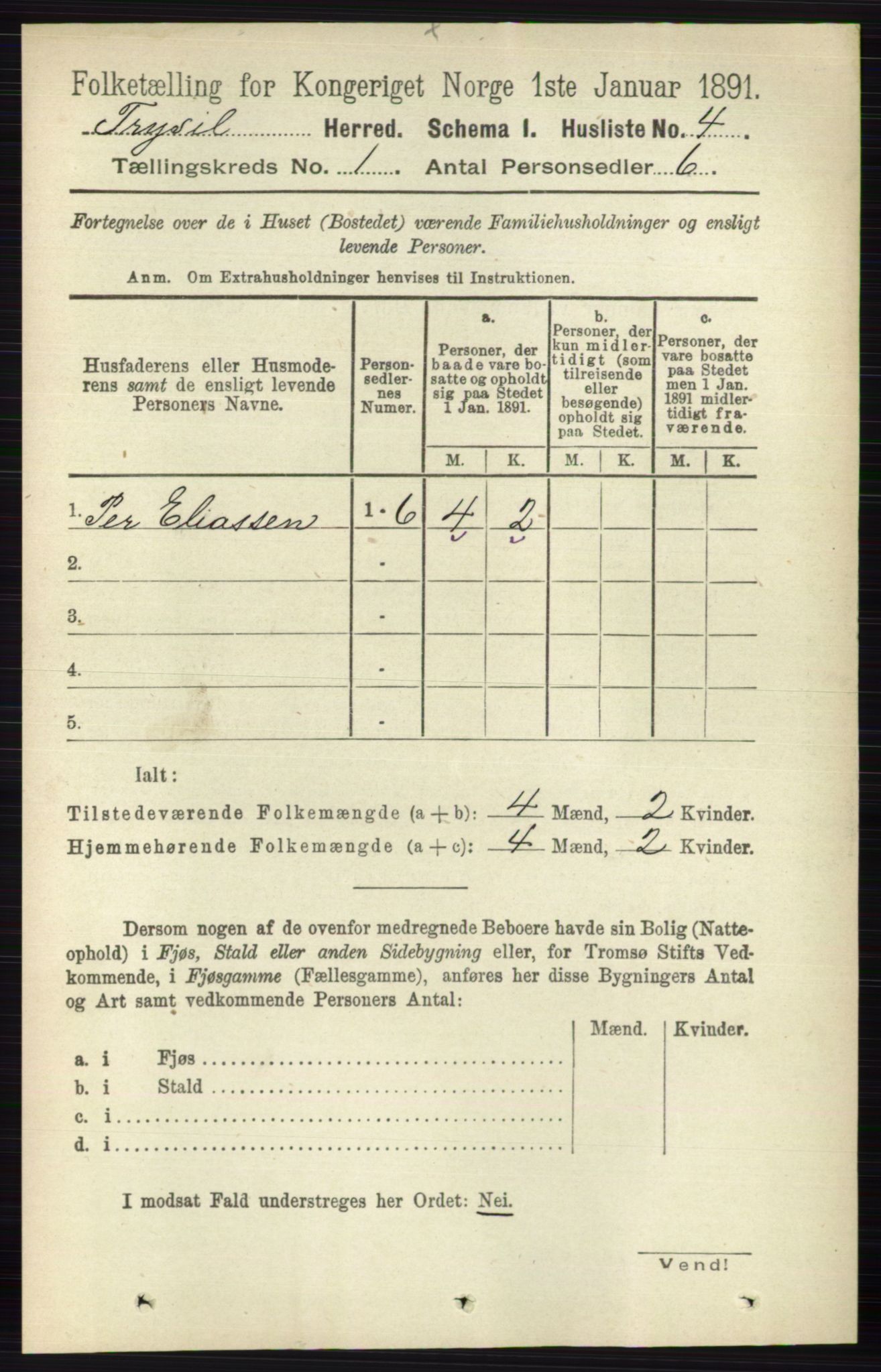 RA, 1891 census for 0428 Trysil, 1891, p. 35