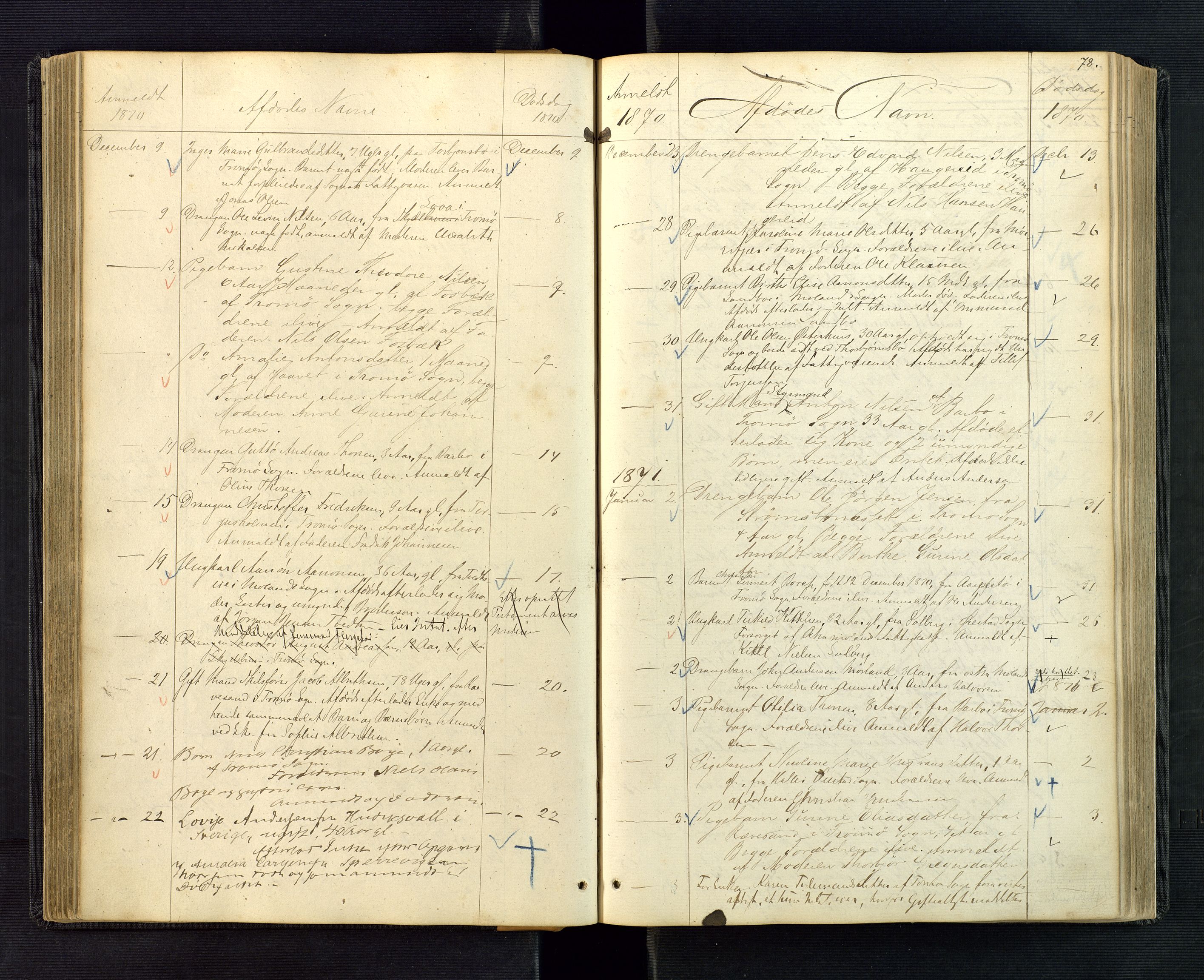 Nedenes sorenskriveri, AV/SAK-1221-0006/H/Ha/L0002: Dødsfallsfortegnelse nr 2, 1863-1889, p. 78