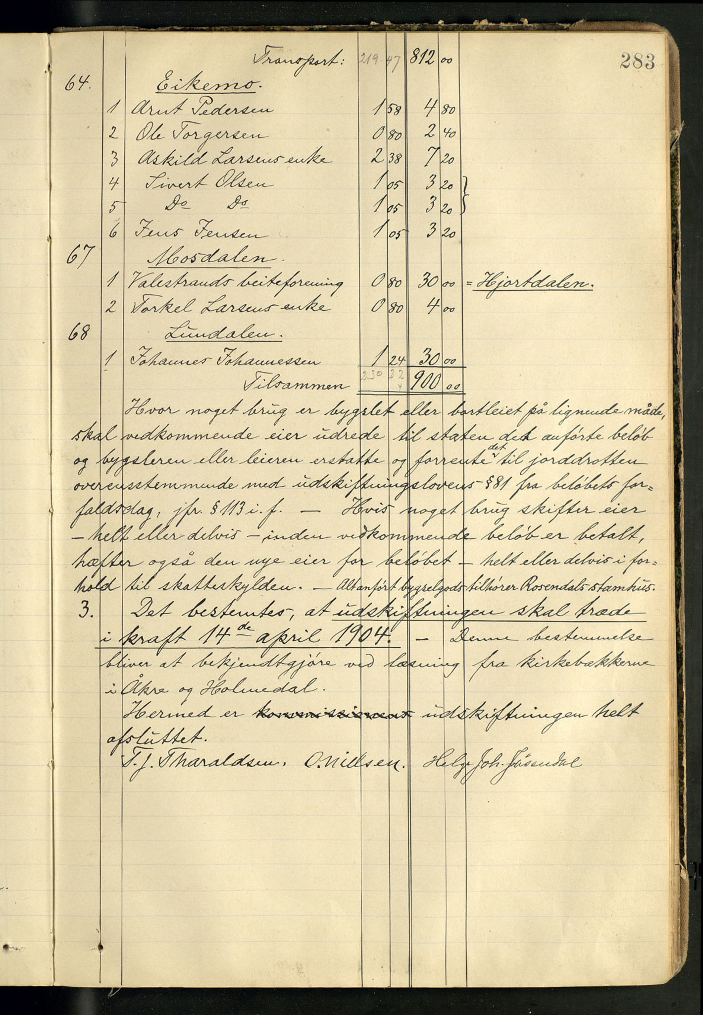 Sunnhordland sorenskrivar, AV/SAB-A-2401/1/F/Fb/Fbb/L0005: Storskifteprotokoll
 Skånevik, 1892-1903, p. 283