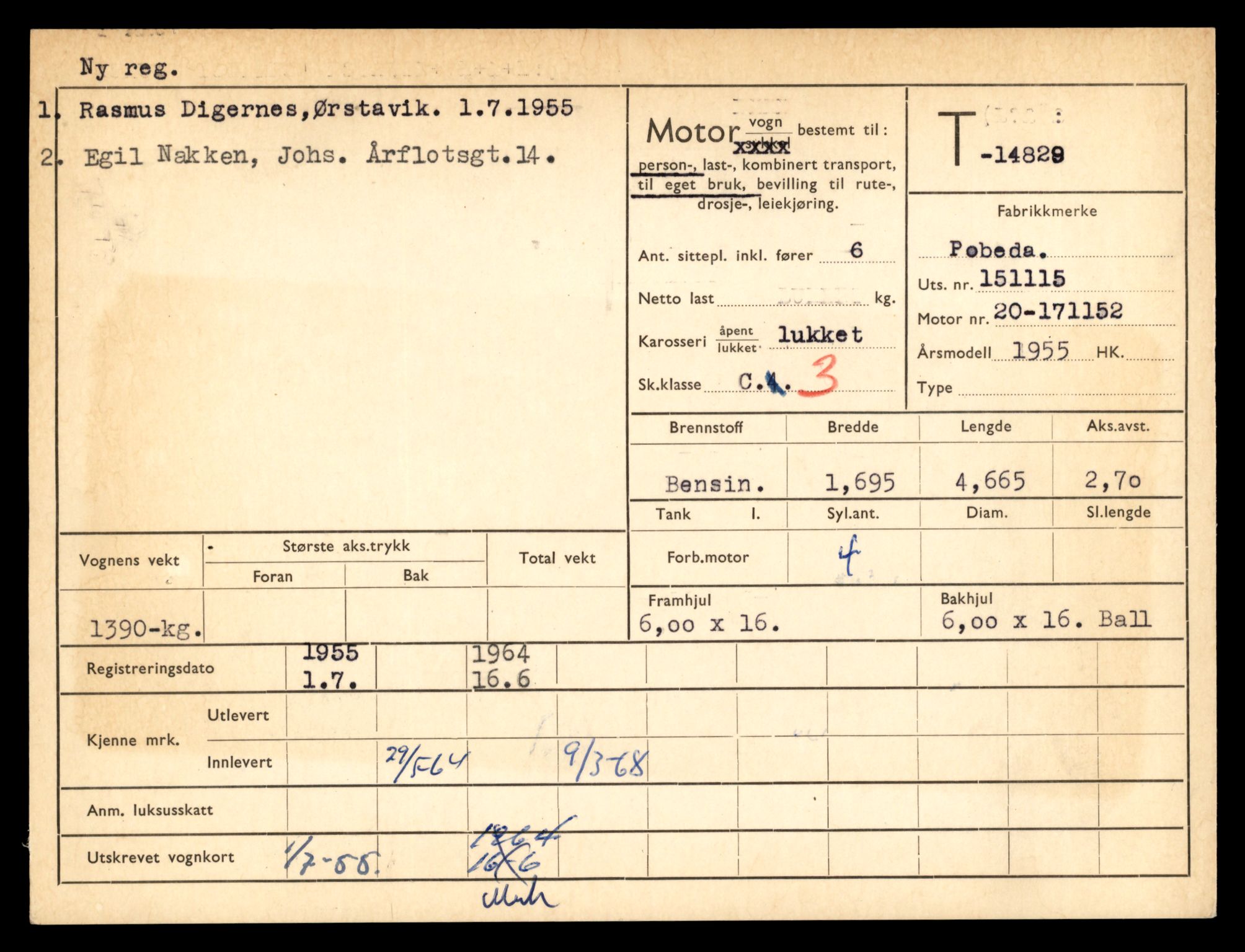 Møre og Romsdal vegkontor - Ålesund trafikkstasjon, AV/SAT-A-4099/F/Fe/L0048: Registreringskort for kjøretøy T 14721 - T 14863, 1927-1998, p. 2453