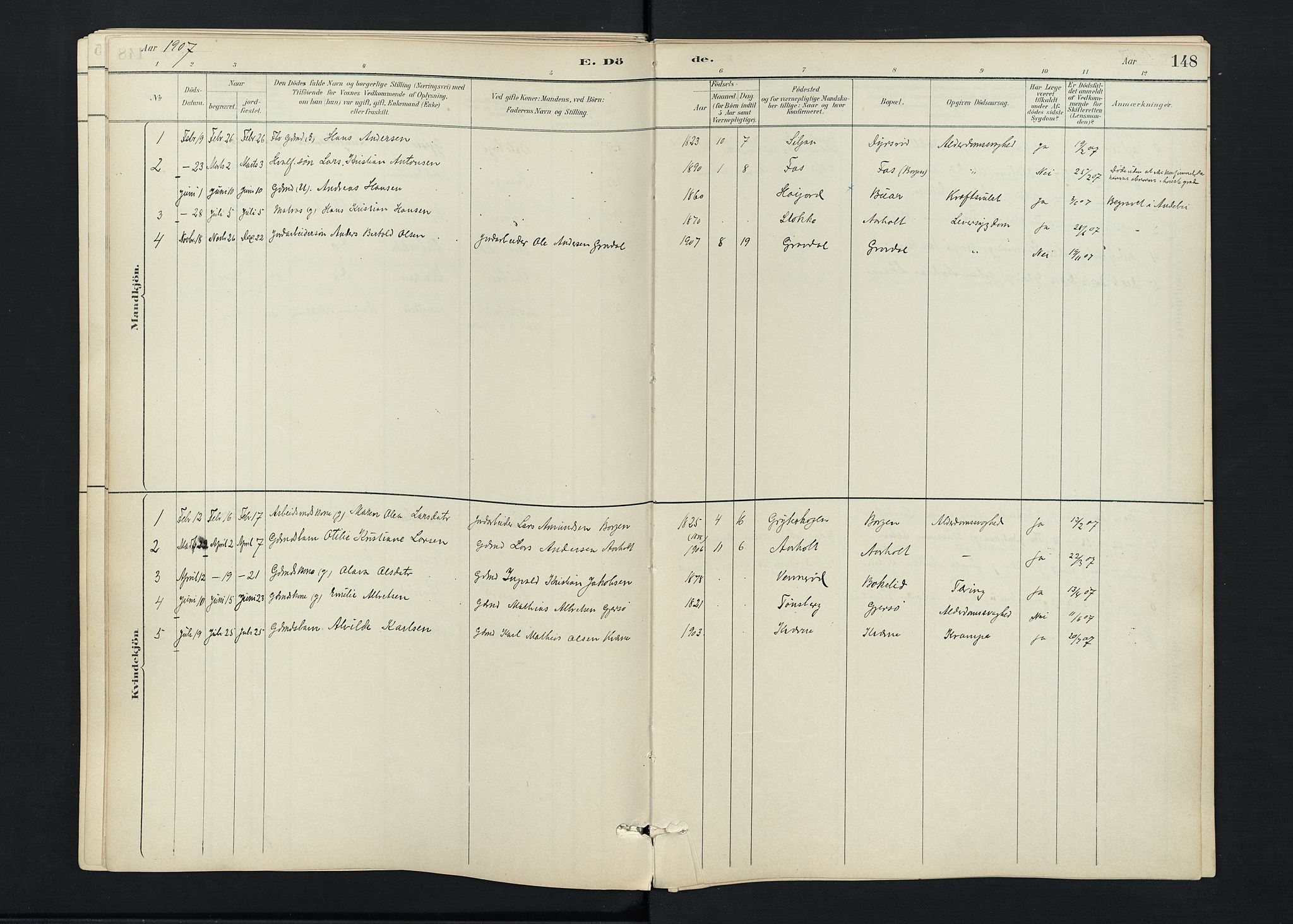 Stokke kirkebøker, AV/SAKO-A-320/F/Fc/L0001: Parish register (official) no. III 1, 1884-1910, p. 148