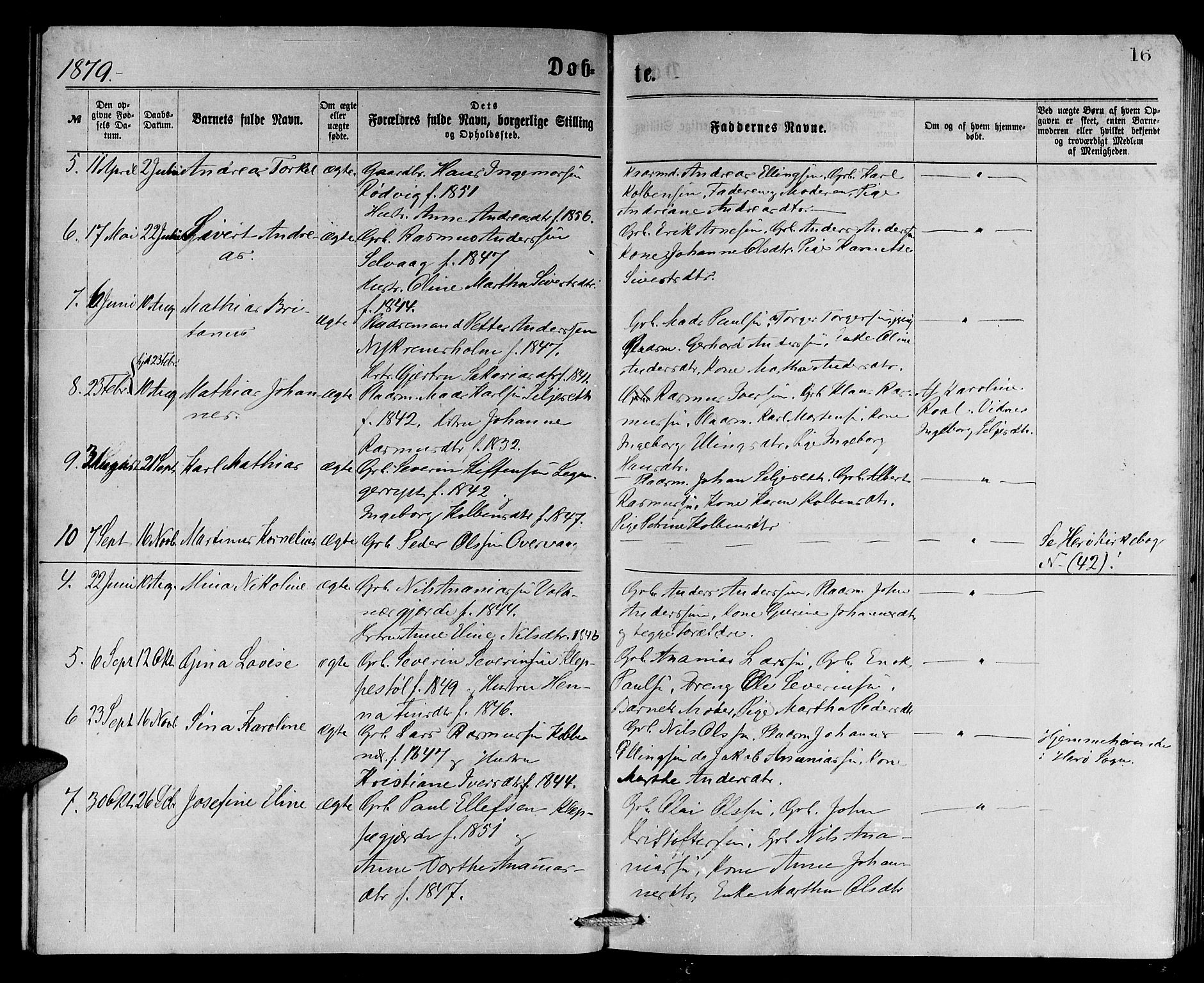 Ministerialprotokoller, klokkerbøker og fødselsregistre - Møre og Romsdal, AV/SAT-A-1454/508/L0094: Parish register (official) no. 508A01, 1873-1886, p. 16
