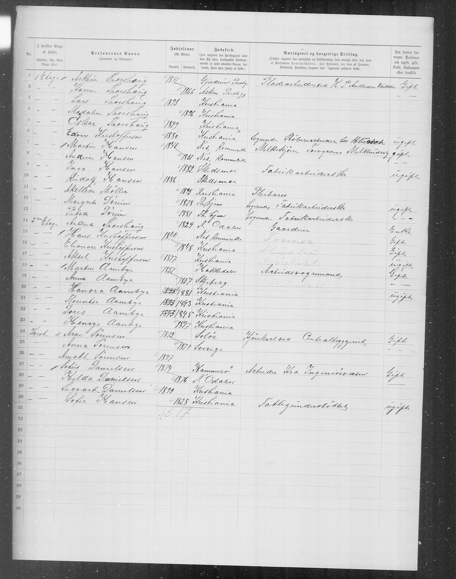 OBA, Municipal Census 1899 for Kristiania, 1899, p. 7465