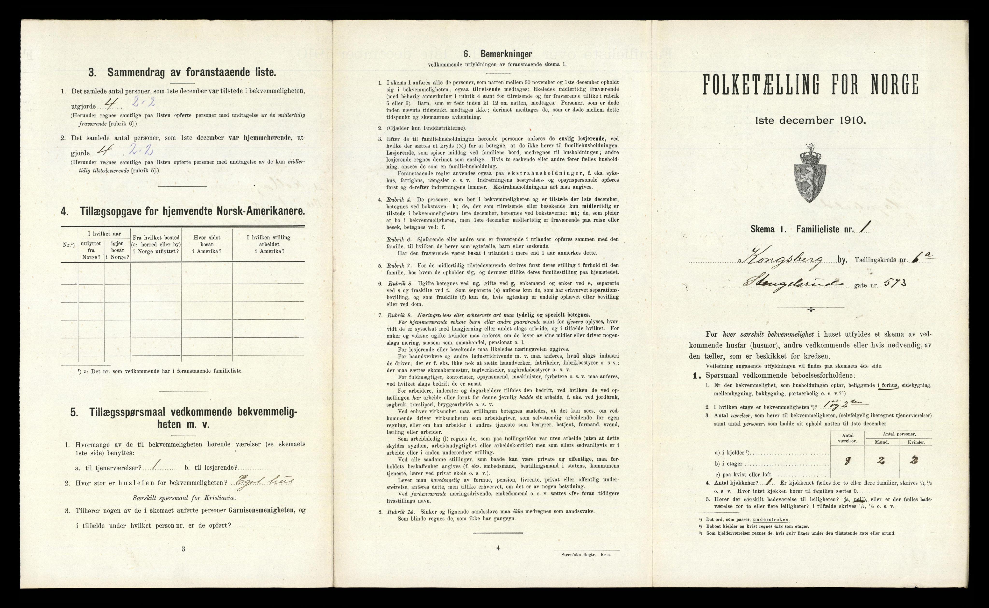 RA, 1910 census for Kongsberg, 1910, p. 3028