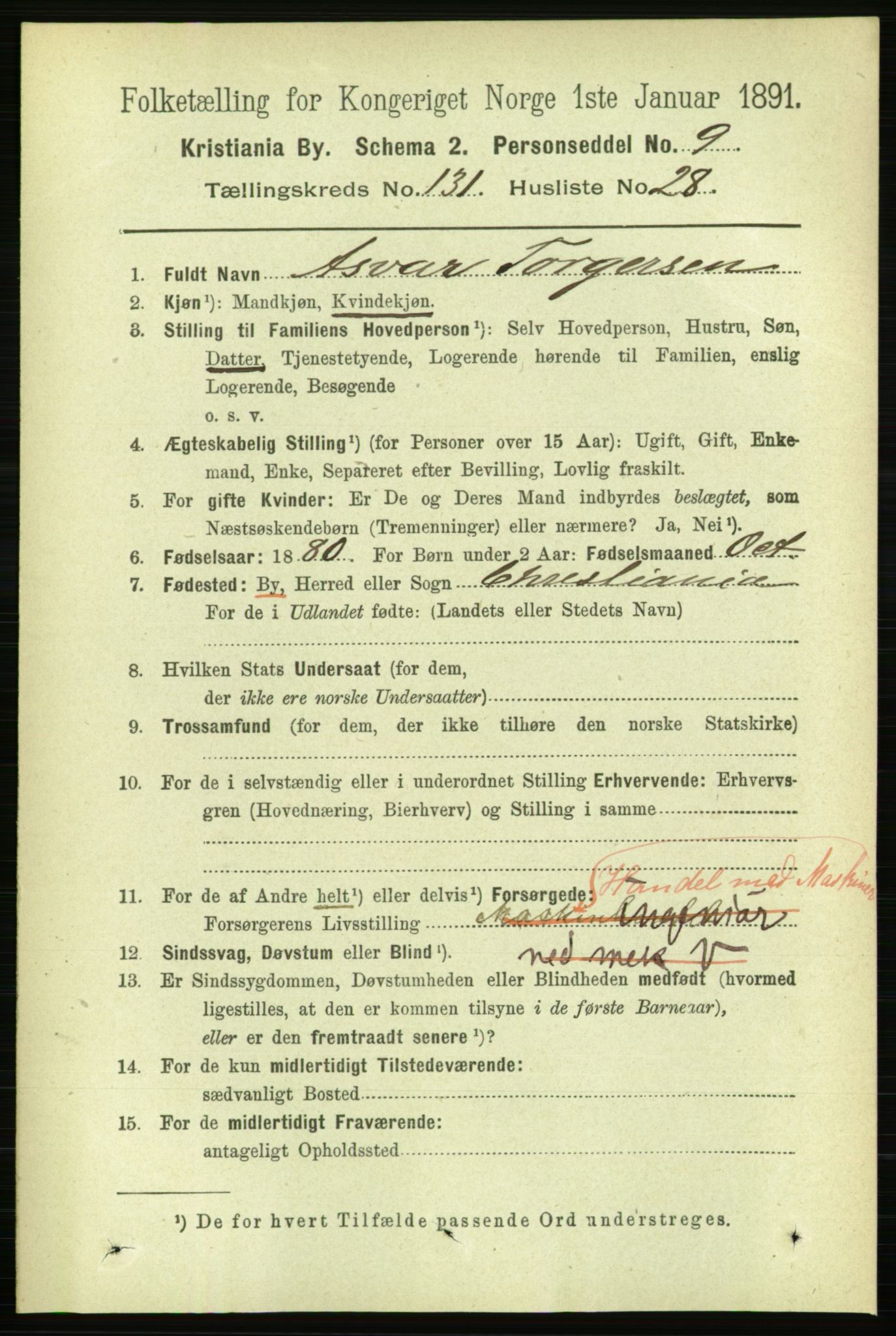RA, 1891 census for 0301 Kristiania, 1891, p. 71229