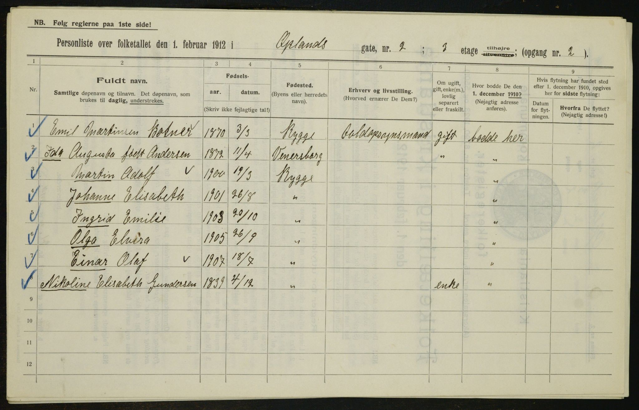 OBA, Municipal Census 1912 for Kristiania, 1912, p. 76335