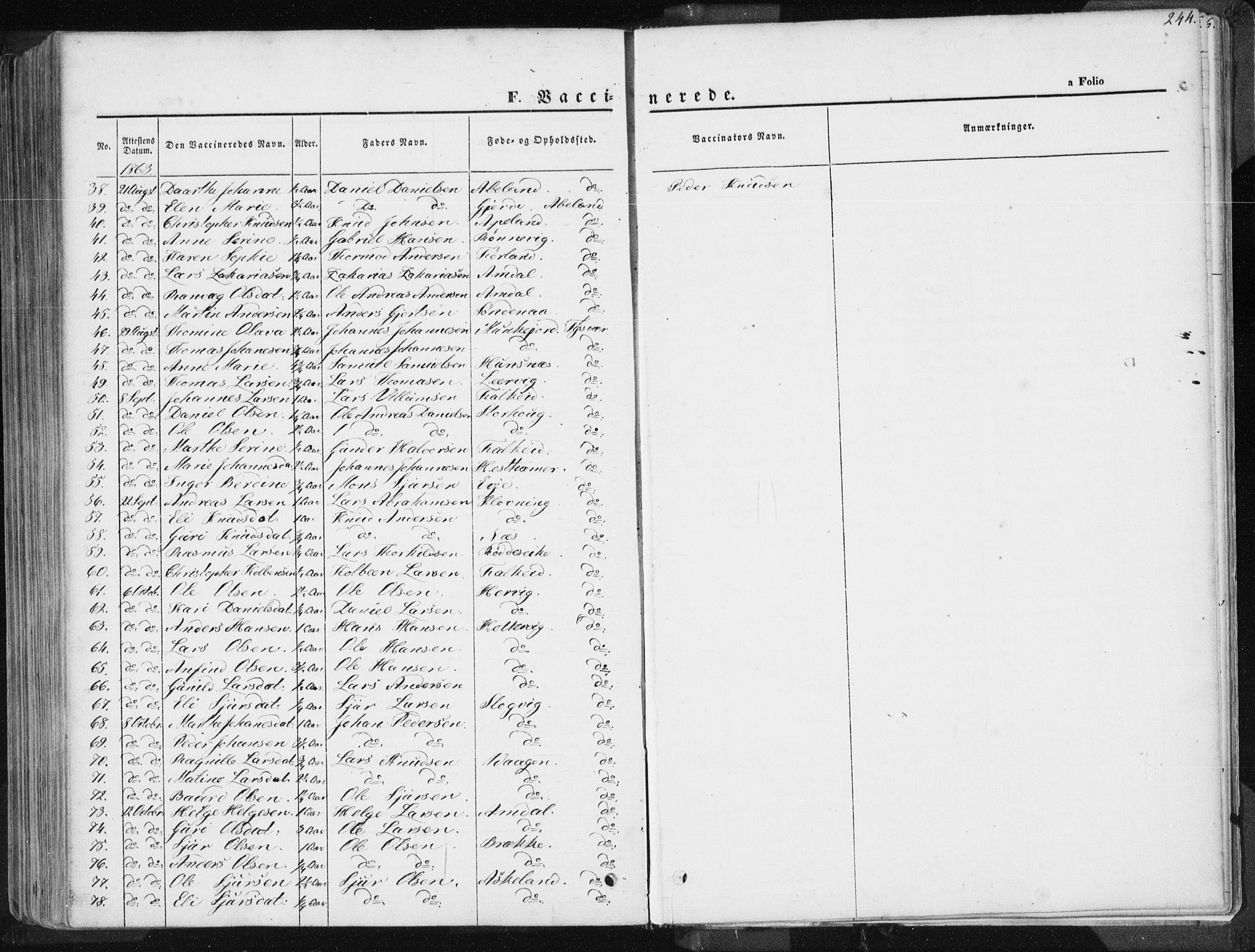 Tysvær sokneprestkontor, SAST/A -101864/H/Ha/Haa/L0003: Parish register (official) no. A 3, 1856-1865, p. 244