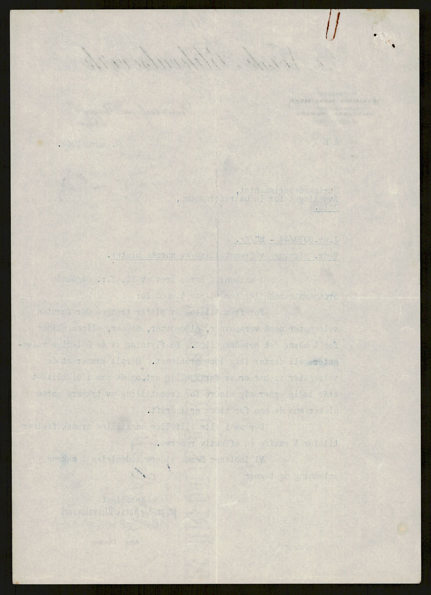 Direktoratet for industriforsyning, Sekretariatet, AV/RA-S-4153/D/Df/L0055: 9. Metallkontoret, 1940-1945, p. 178
