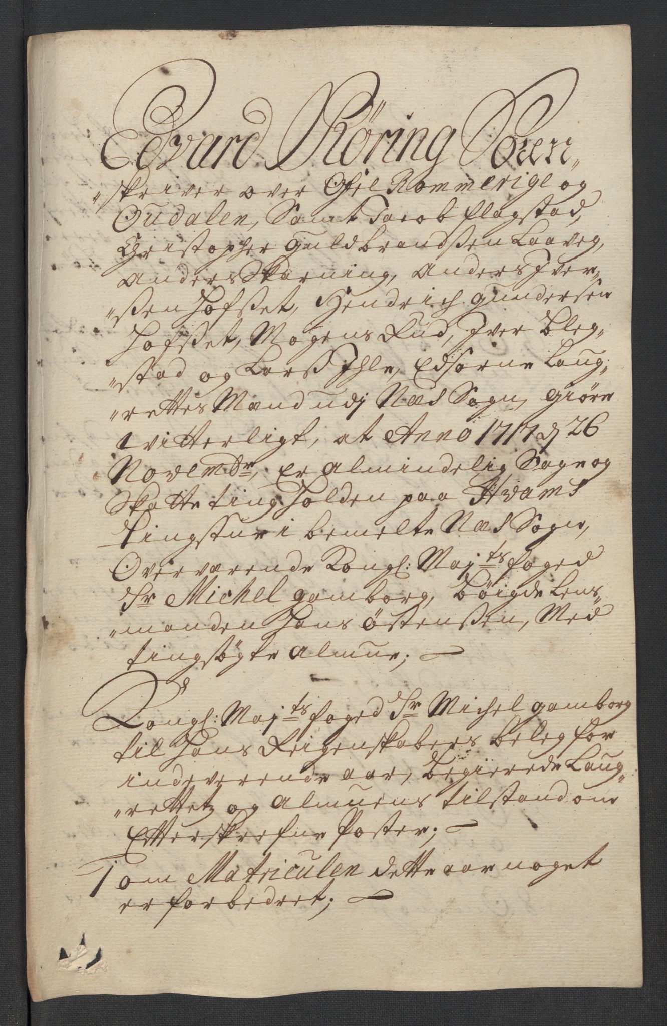 Rentekammeret inntil 1814, Reviderte regnskaper, Fogderegnskap, RA/EA-4092/R12/L0726: Fogderegnskap Øvre Romerike, 1717, p. 100