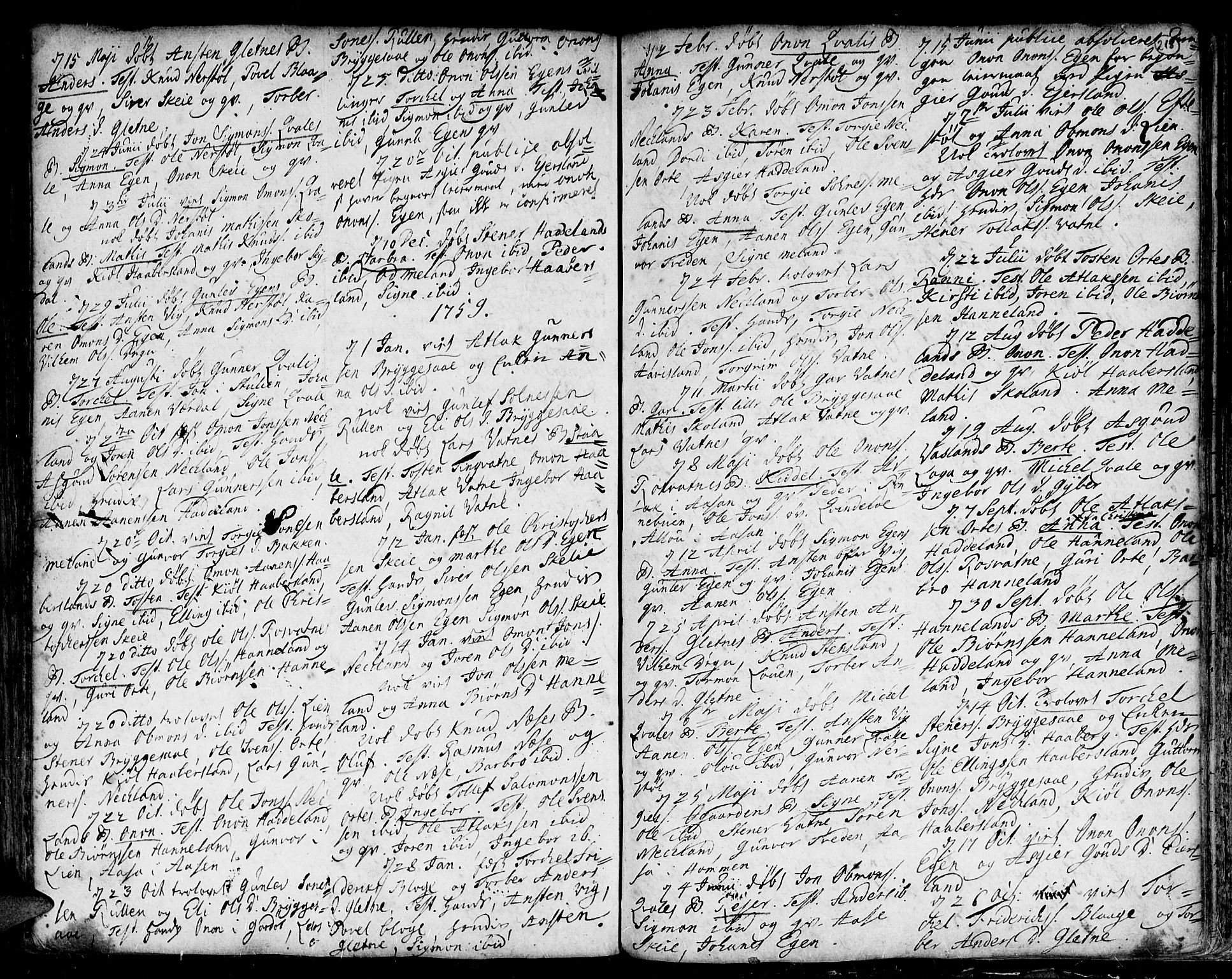 Kvinesdal sokneprestkontor, AV/SAK-1111-0026/F/Fa/Fab/L0001: Parish register (official) no. A 1 /4, 1710-1760, p. 218