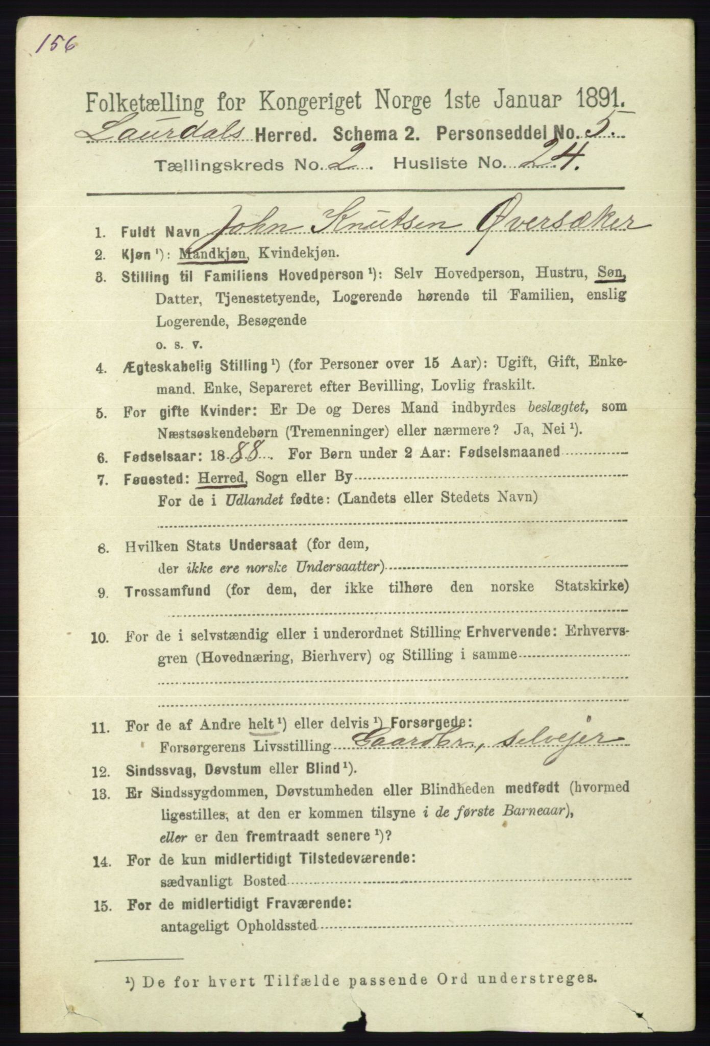 RA, 1891 census for 0833 Lårdal, 1891, p. 756