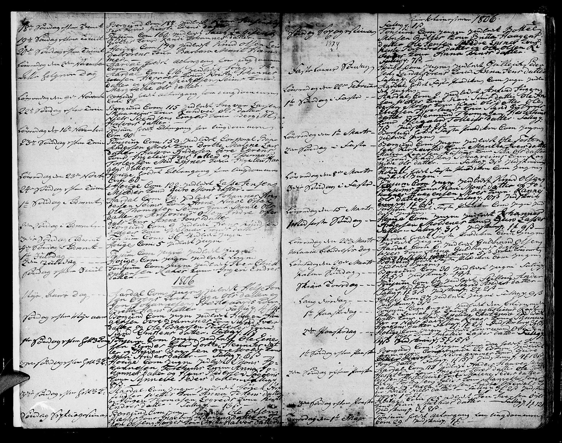 Lærdal sokneprestembete, AV/SAB-A-81201: Parish register (official) no. A 4, 1805-1821, p. 4-5